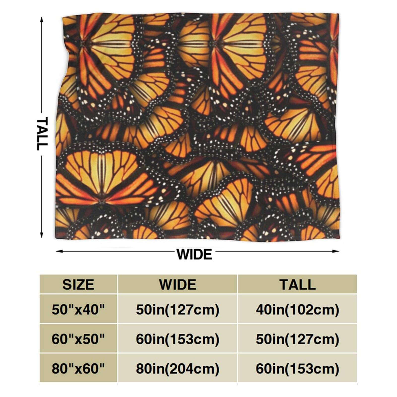 LIVE & LOVE Ultra Soft Microfleece Blanket - Orange Monarch Butterflies Print, Lightweight & Cozy Throw for Bed, Couch, Living Room - All Season Warm Fuzzy Microfiber Blanket | Perfect for Snuggling, Netflix Nights & Home Decor