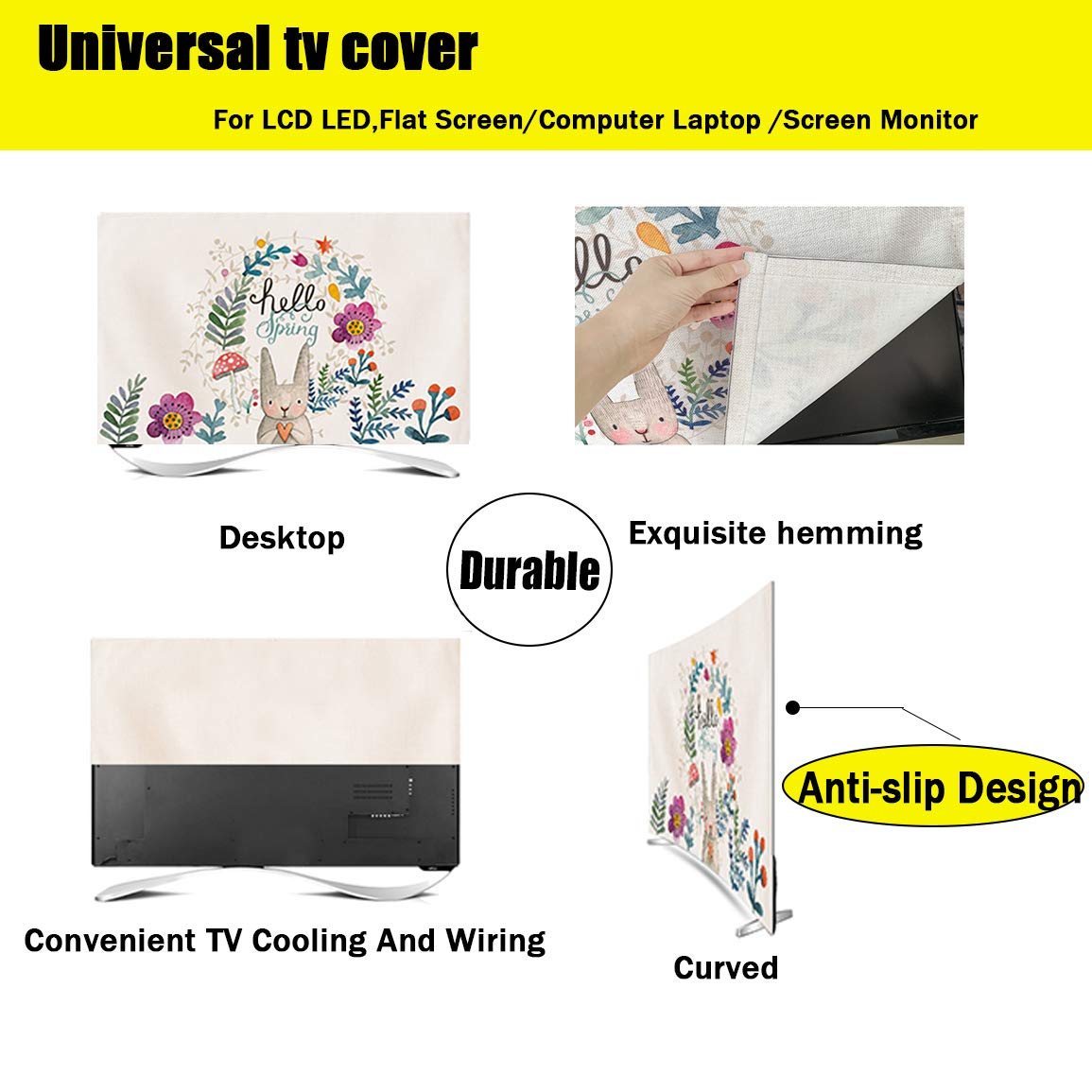 Elegant TV Dust Cover for 24-65 Inch LCD LED Screens - Home Theater TV Screen Protector Cloth (Landscape Design, 55 Inch) - Perfect for Living Room, Bedroom & Home Theater Protection