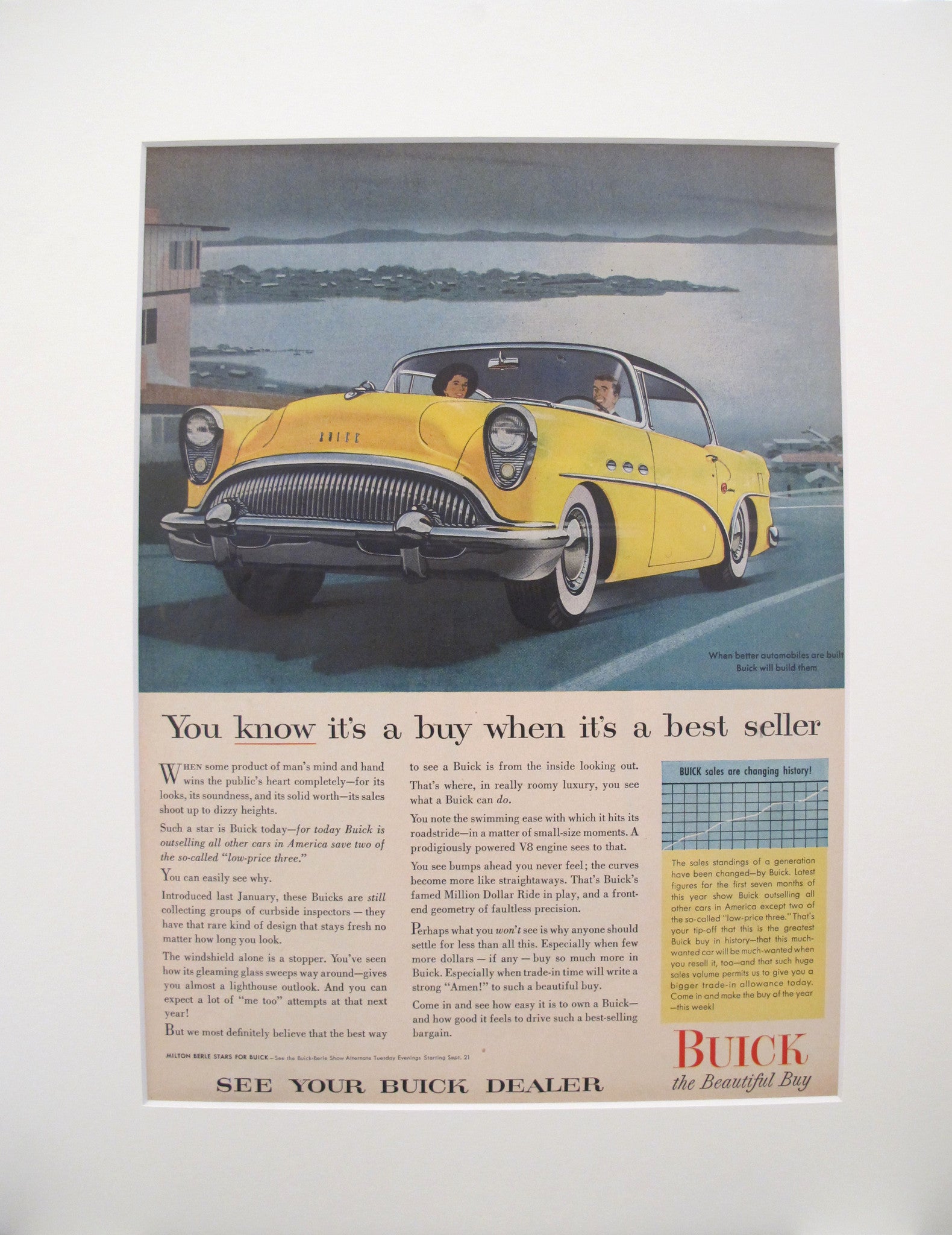 Vintage 1950s American Buick Car Advertisement Print - 