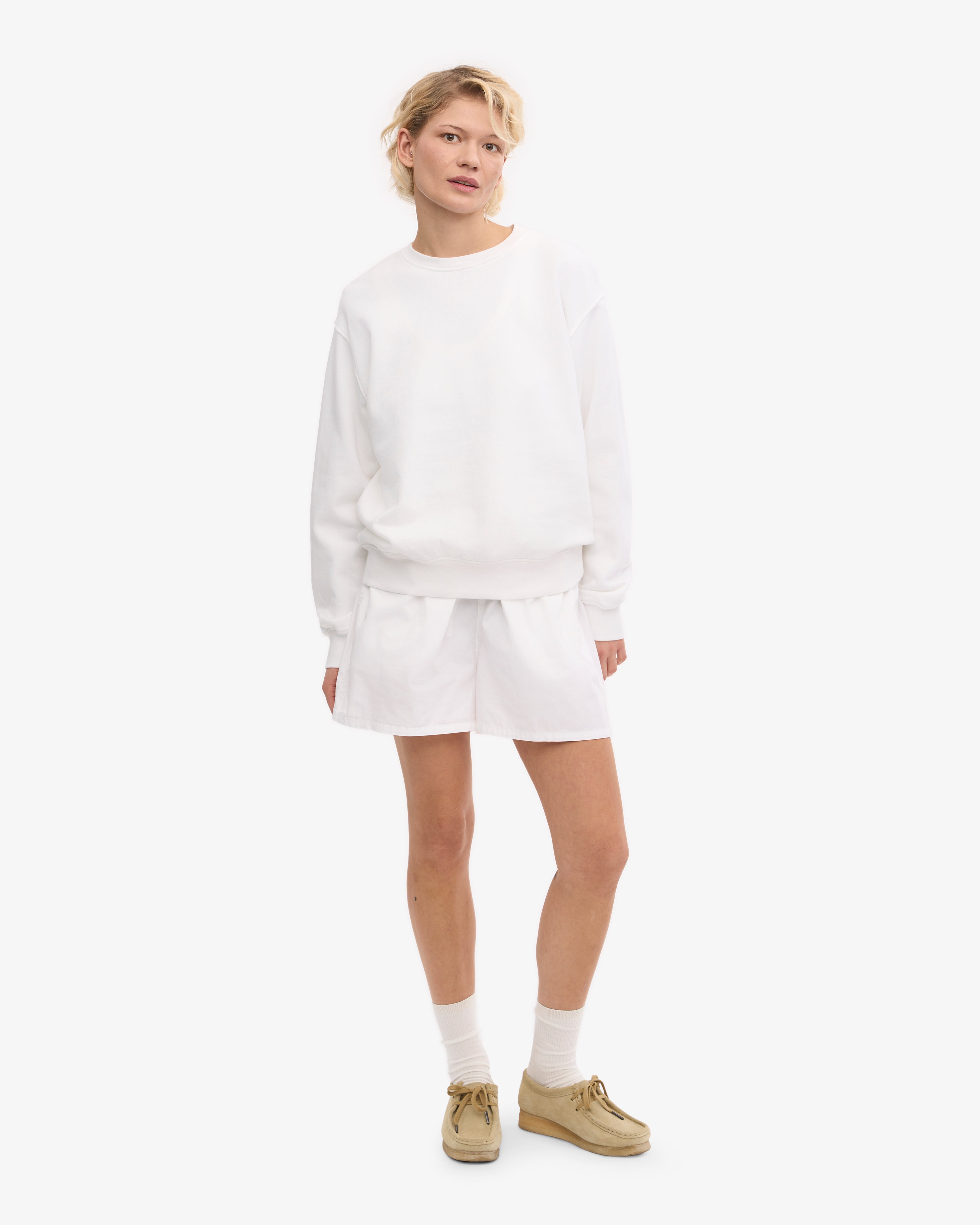 Organic Cotton Women's Twill Shorts - Comfortable & Breathable Summer Shorts for Casual Wear, Outdoor Activities & Travel | Optical White