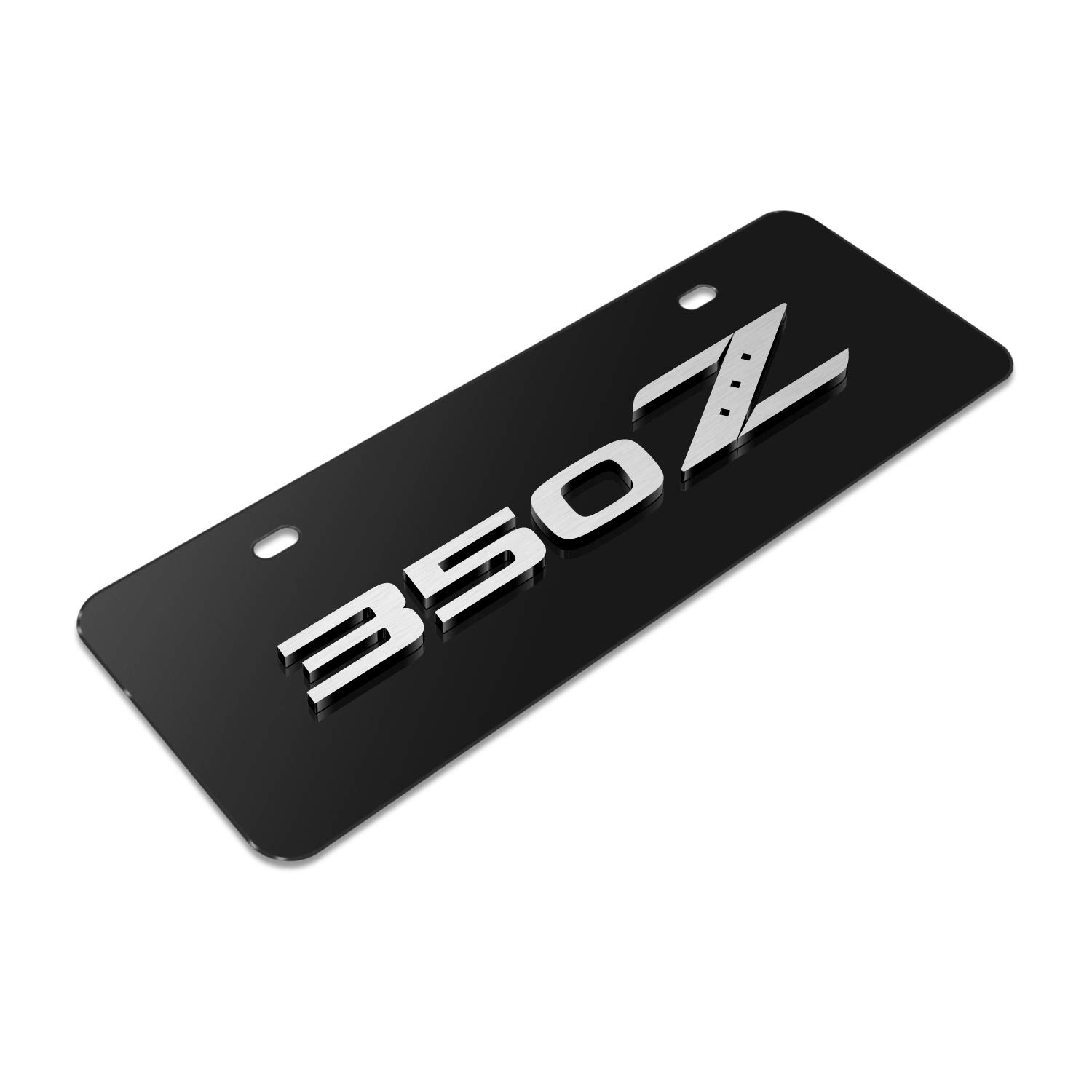 Nissan 350Z 3D European Style Half-Size Black Stainless Steel License Plate Frame - Durable Car Accessory for Customization & Street Style Enhancement