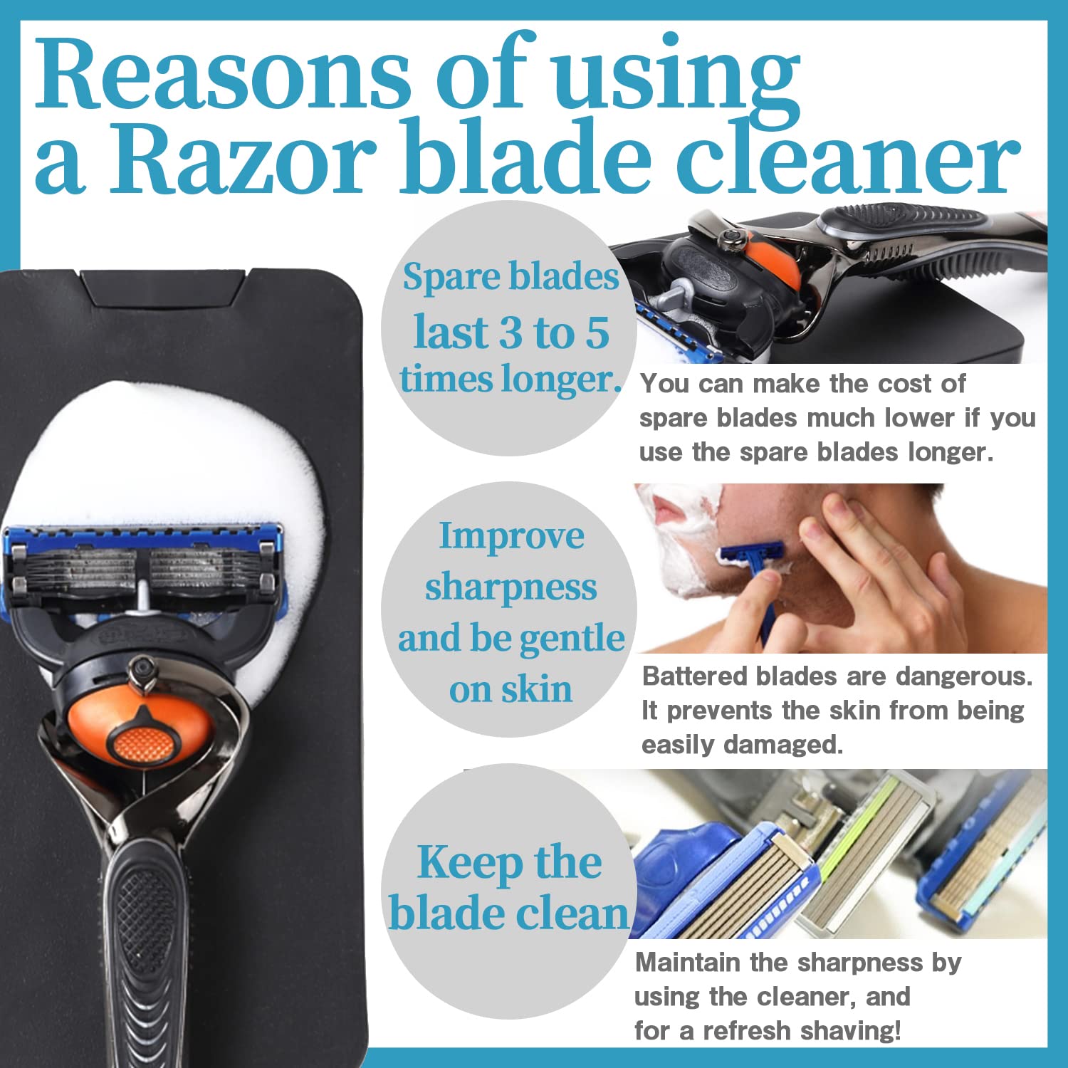 Premium Razor Blade Sharpener & Cleaner - Extend Blade Life, Save Money | Perfect for Home, Travel & Barbershops