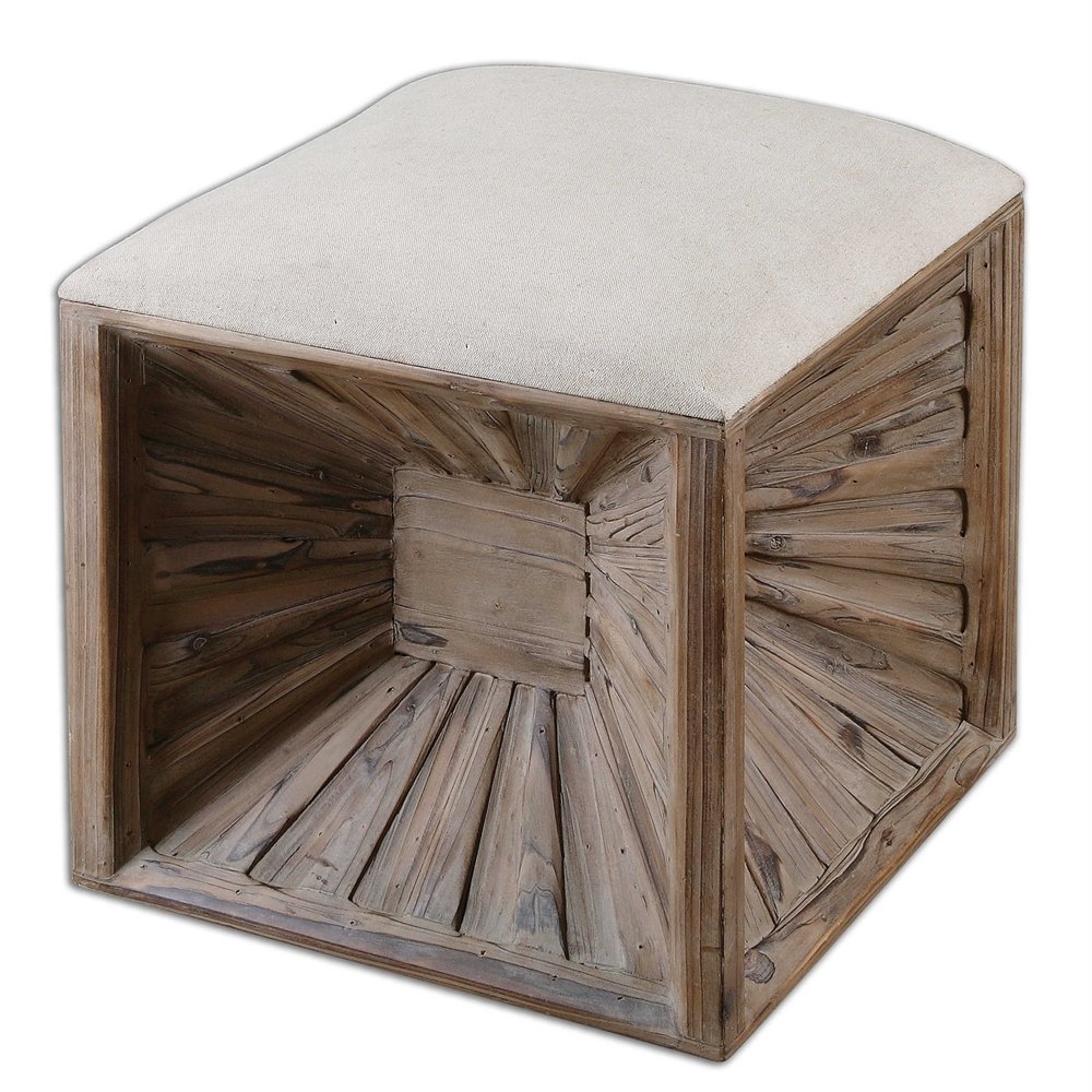 Jia Wooden Ottoman Stool - Solid Wood Storage Bench with Lift Top, Modern Footrest for Living Room, Bedroom & Entryway - Perfect for Extra Seating & Home Organization