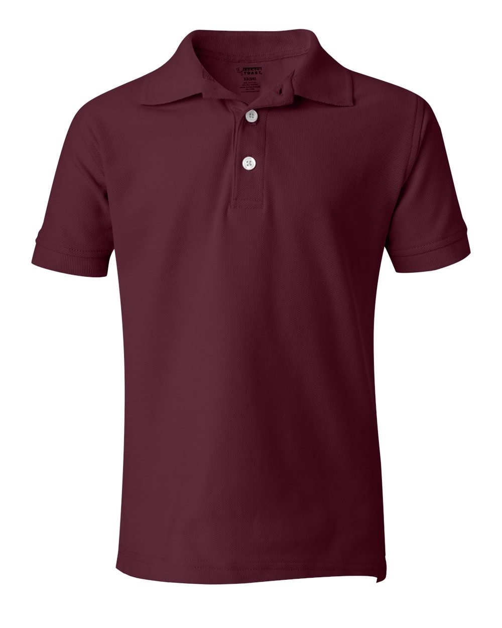 French Toast Unisex Short Sleeve Pique Knit School Uniform Shirt - Burgundy (31953-20) | Comfortable & Durable for Daily Classroom Wear