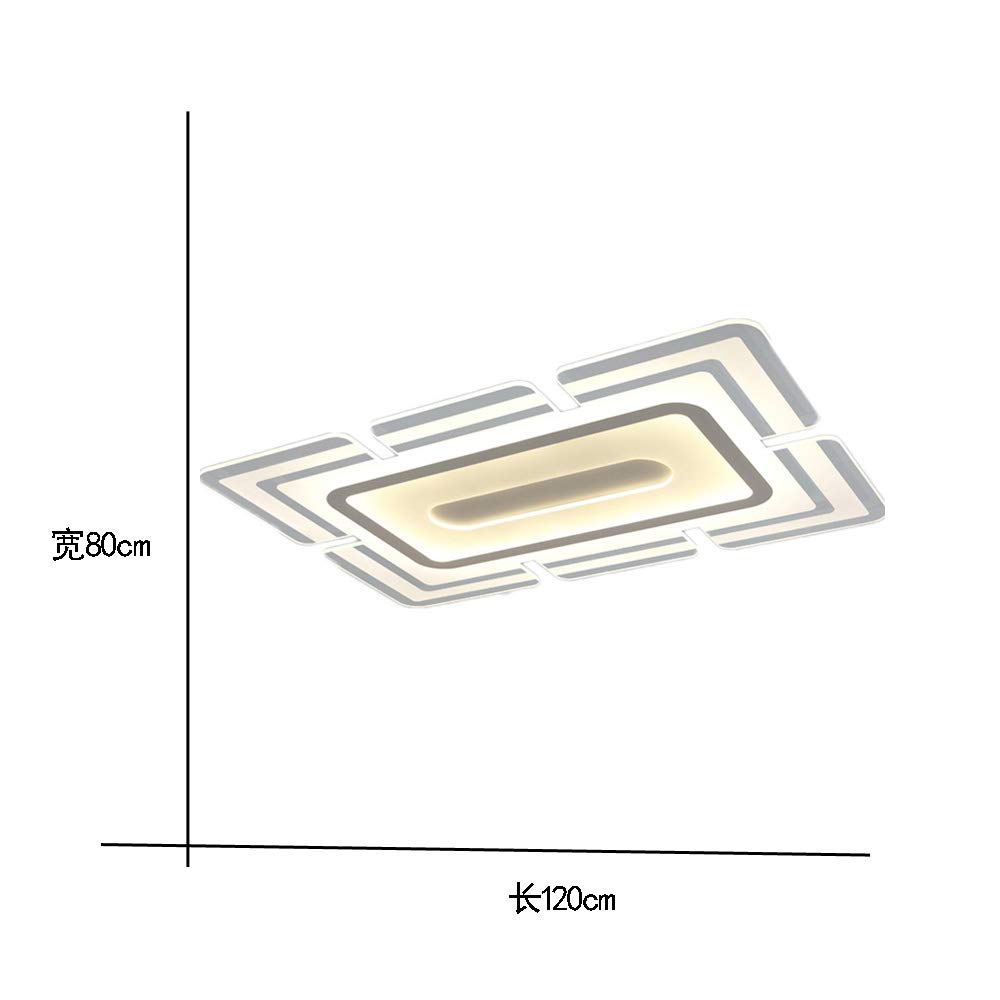 Modern LED Ceiling Light - Ultra Thin Acrylic Rectangular Design, 120x80cm, 3-Color Dimmable for Living Room, Bedroom, Dining Room | Energy Efficient Home Lighting Solution for Contemporary Spaces