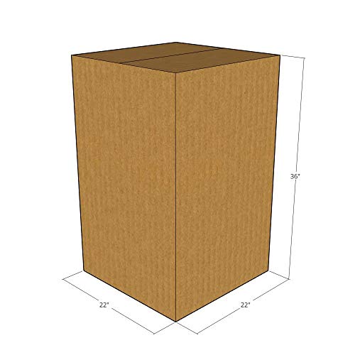 15 New Heavy-Duty Corrugated Shipping Boxes 22x22x36 Inches - 32 ECT Strength for Moving, Storage & Ecommerce Packaging