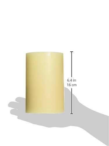 Real Wax Flameless LED Pillar Candles - Ivory Battery Operated Candles with Flickering Flame Effect, 4