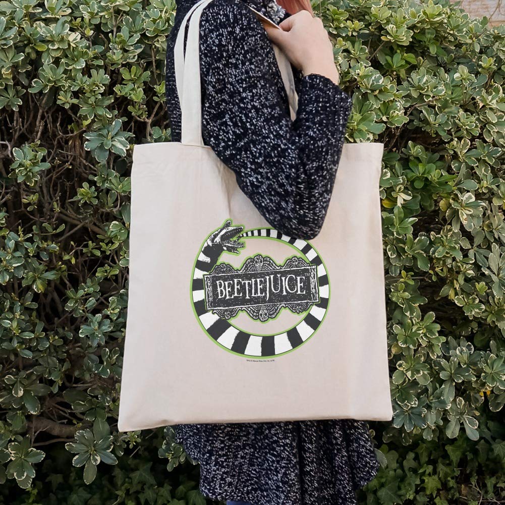 Beetlejuice Beetle Worm Reusable Tote Bag - Eco-Friendly Grocery Shopping & Travel Tote - Perfect for Halloween, Comic Con & Everyday Use