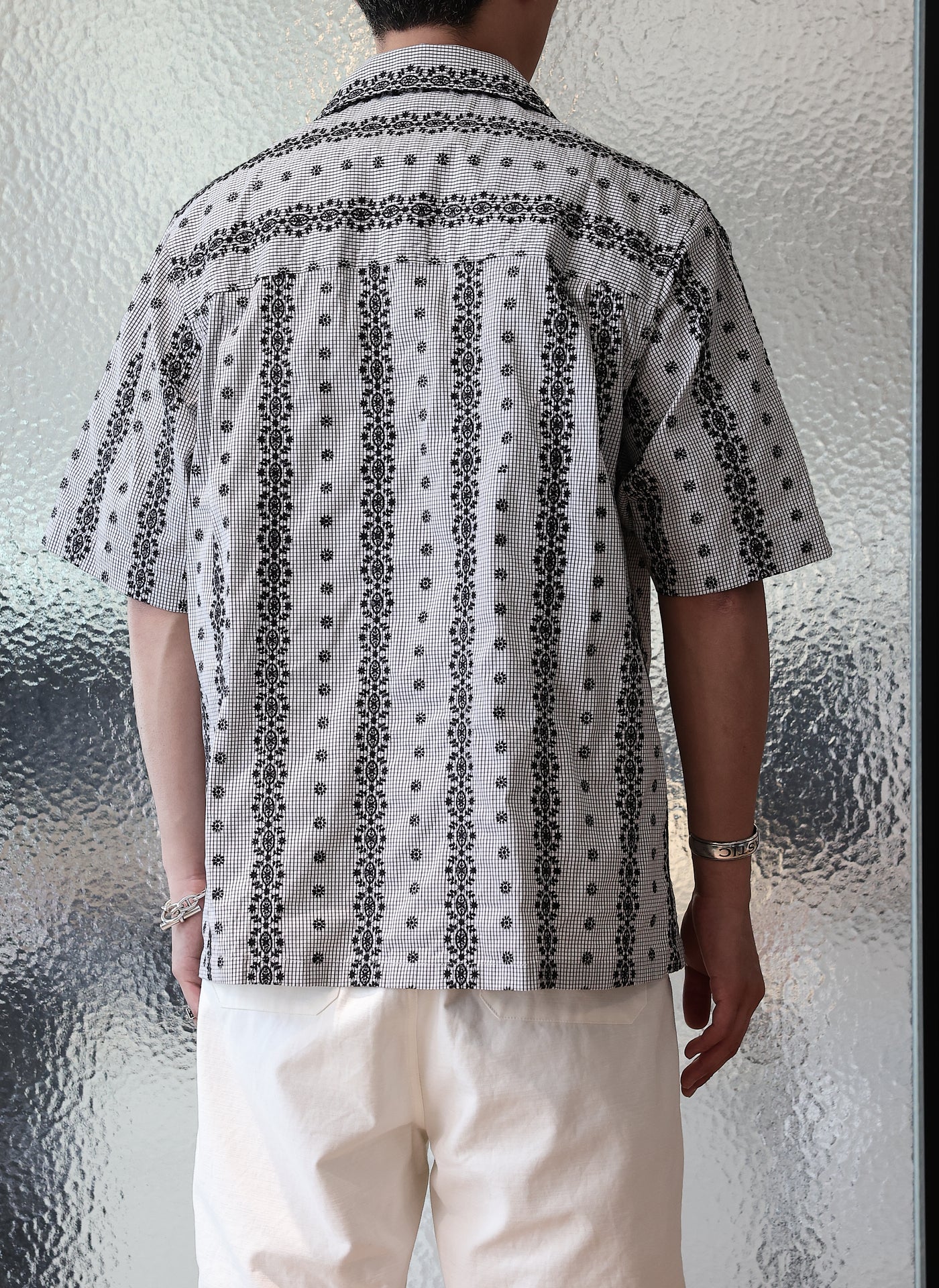 Stylish Cotton Nylon Spandex Embroidered Open Collar Shirt for Men - Perfect for Casual Wear, Office & Outdoor Activities