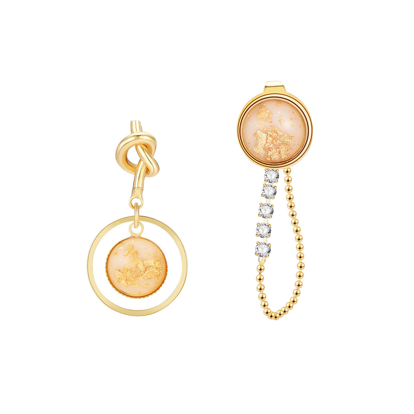 Fashionable Fish Zircon Drop Dangle Earrings for Women - Long Tassel Statement Jewelry - Perfect Easter Gift, Birthday Present & Party Accessories (Gold)