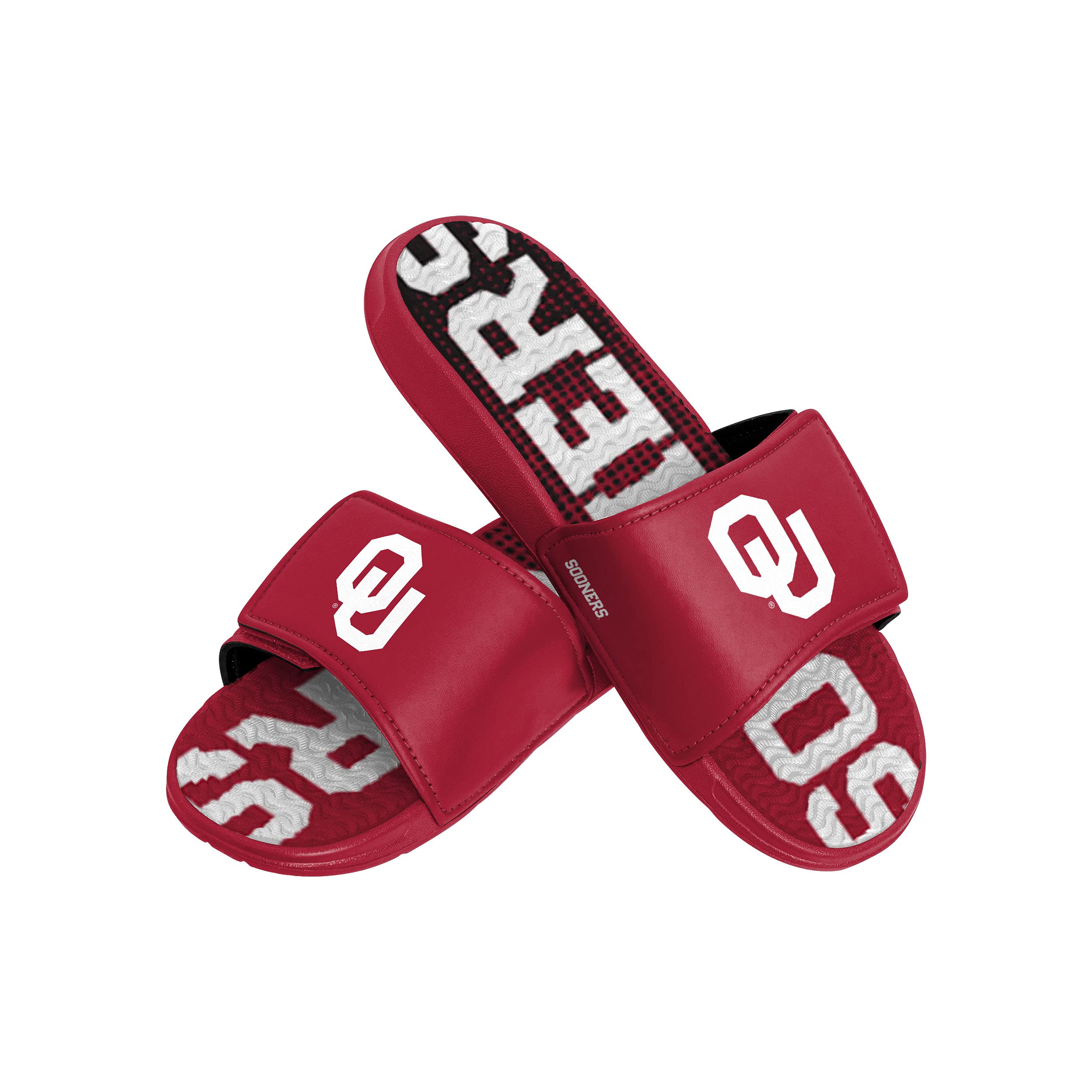 FOCO Men's NCAA College Team Logo Athletic Sport Shower Flip Flops - Gel Cushion Slides Sandals with Gradient Wordmark - Size 9-10 US - Perfect for Pool, Beach, Locker Room & Casual Wear