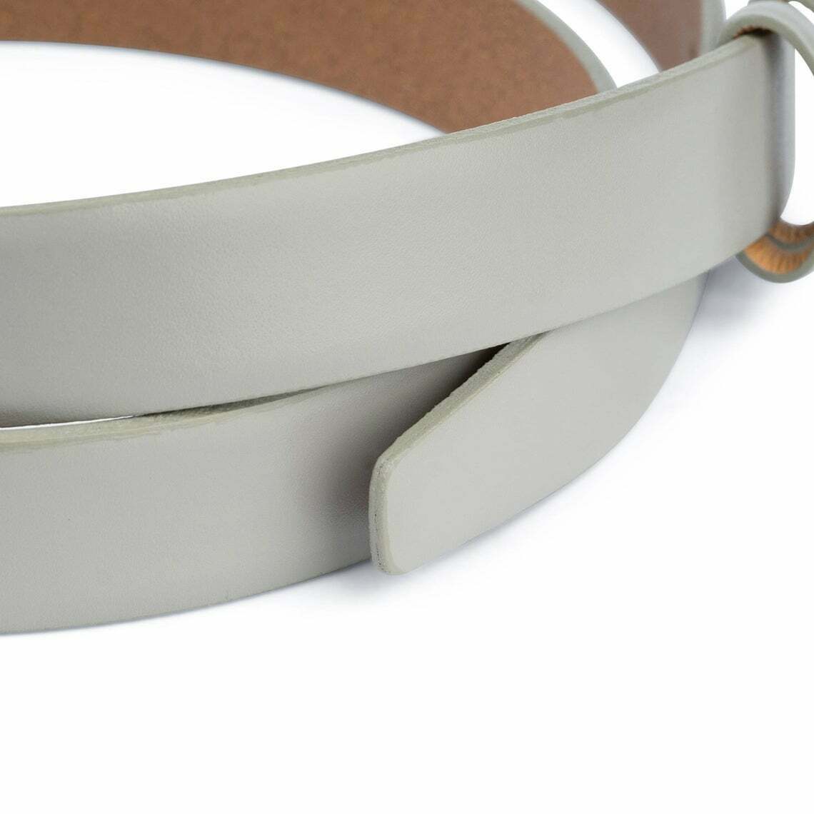 1 Inch Grey Leather Belt Strap No Buckle - Replacement Band for Cartier Men's 25mm Watch | Dress & Casual Style Accessory