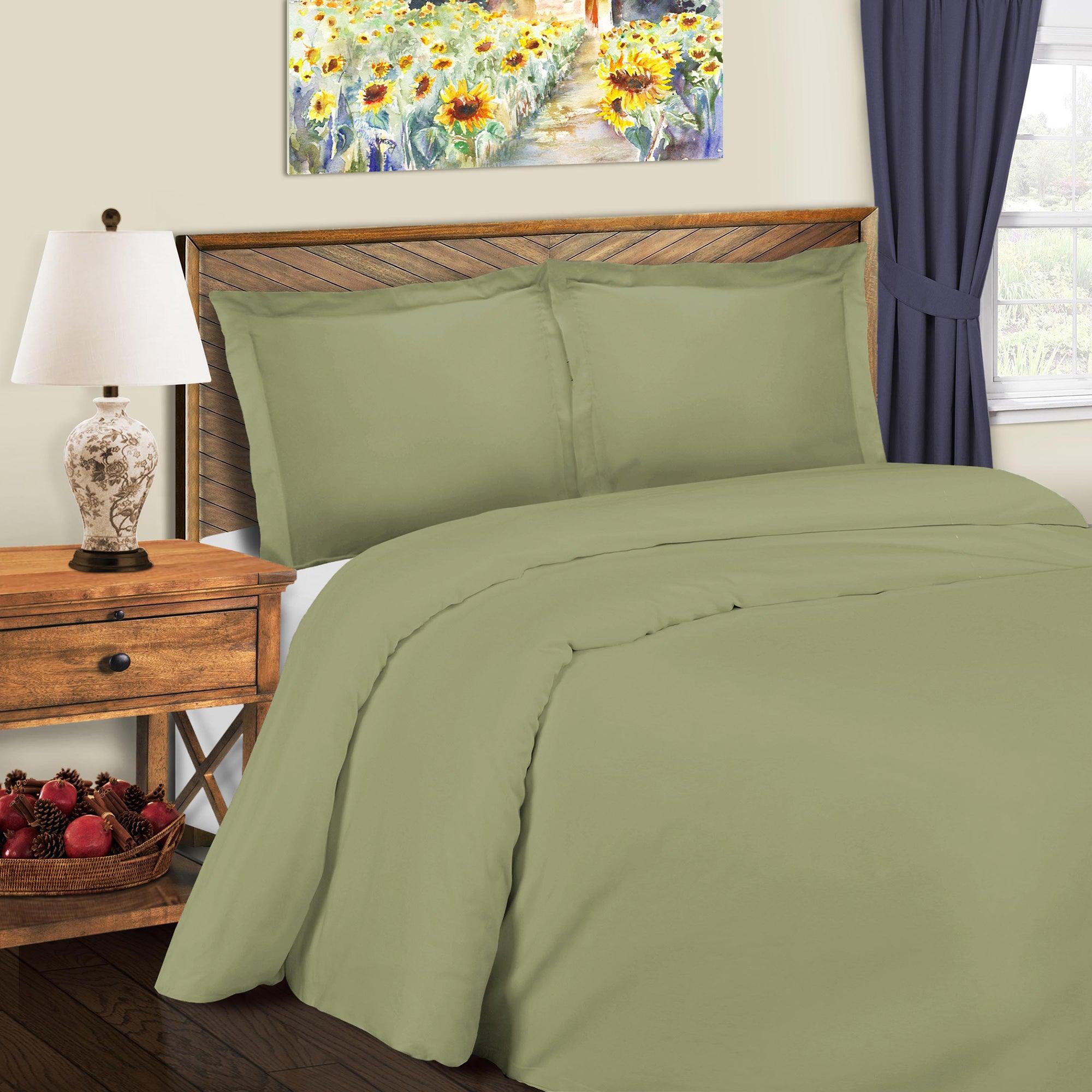 600 Thread Count Cotton Blend Solid Duvet Cover Set - King Size, Soft & Breathable Bedding Set for All Seasons - Perfect for Master Bedroom, Guest Room & Hotel Use