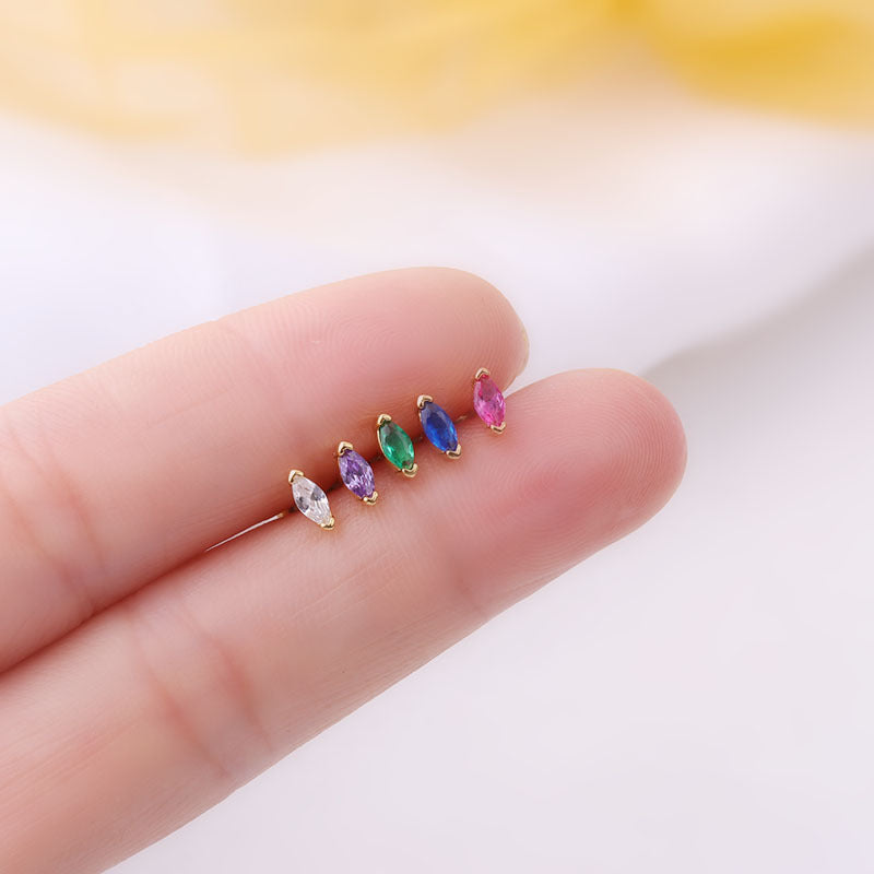 20G Cartilage Stud Earrings - Stainless Steel Tragus & Marquise Earrings for Women | Hypoallergenic Body Jewelry for Pierced Ears | Perfect for Daily Wear, Parties & Special Occasions