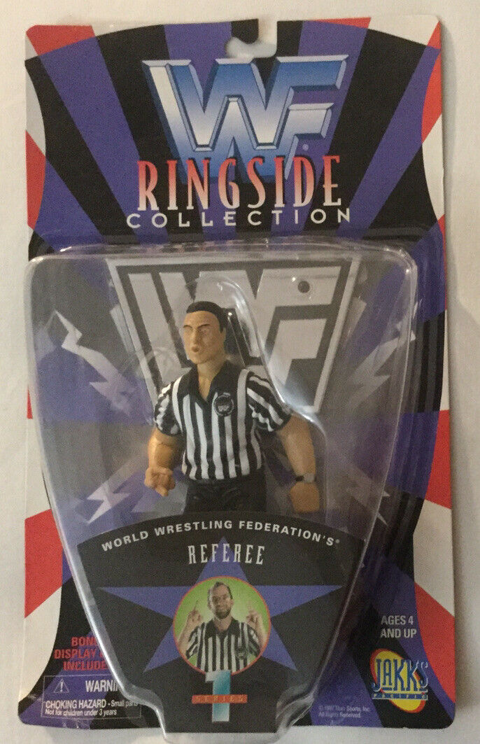 1997 WWF Jakks Pacific Ringside Collection Series 1 Referee Action Figure - Vintage Wrestling Collectible for Display & Nostalgic Fans