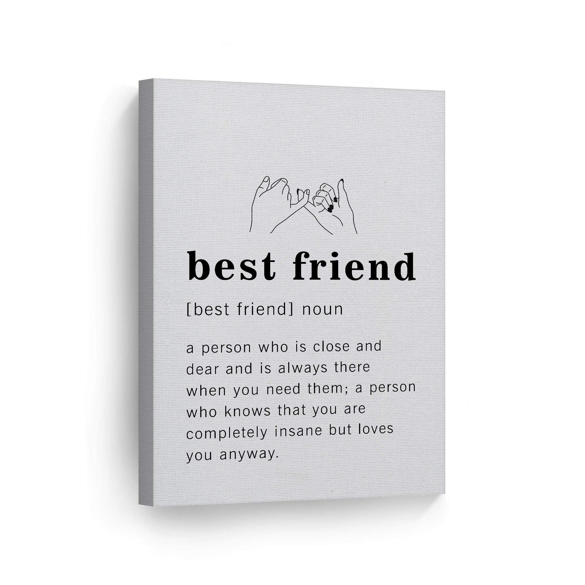 Funny Best Friend Definition Dictionary Quote Canvas Print - Inspirational Wall Art for Office, Living Room, Bedroom & Bathroom Decor - Ready to Hang 36x24 - Made in USA | Perfect Gift for Friends, Housewarming & Home Styling