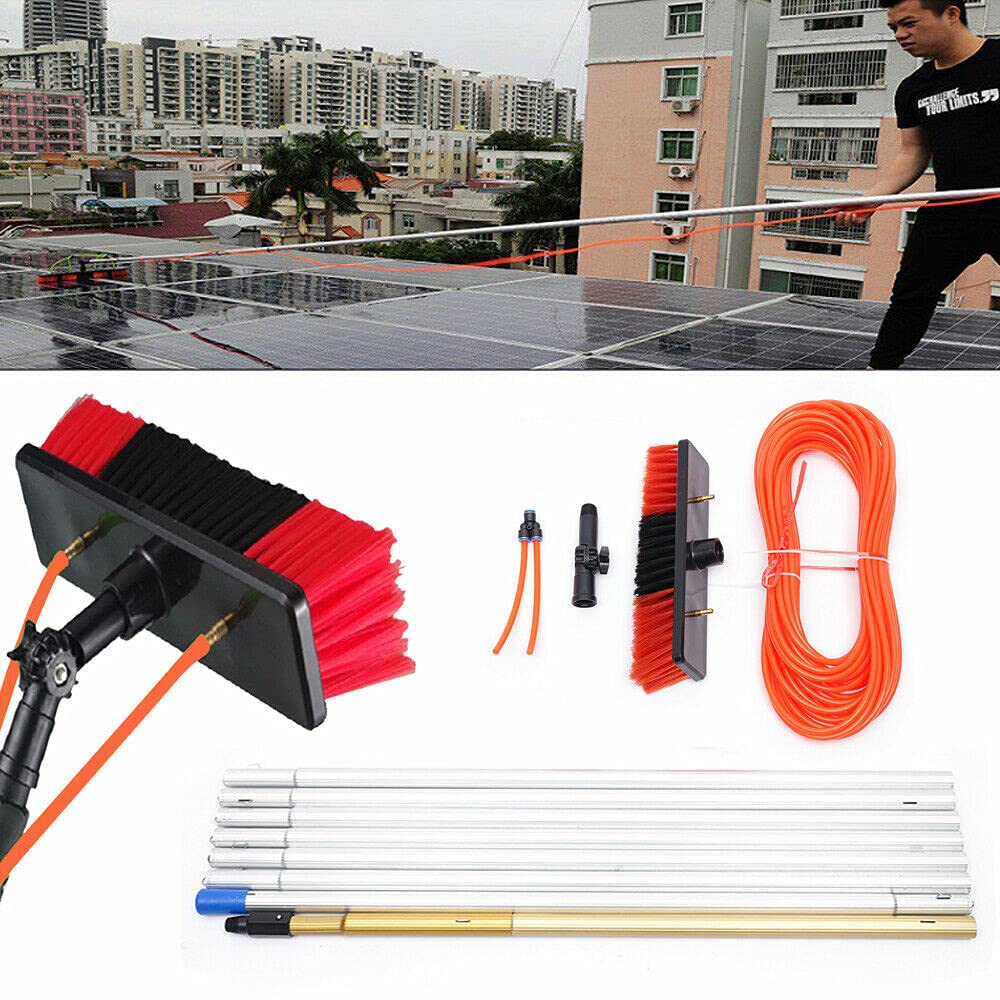 26FT Water Fed Pole Kit - Professional Window Cleaning Poles with Water Fed Brush for Outdoor Windows, Solar Panels & High-Rise Glass Cleaning (US Stock) - Perfect for Residential & Commercial Use