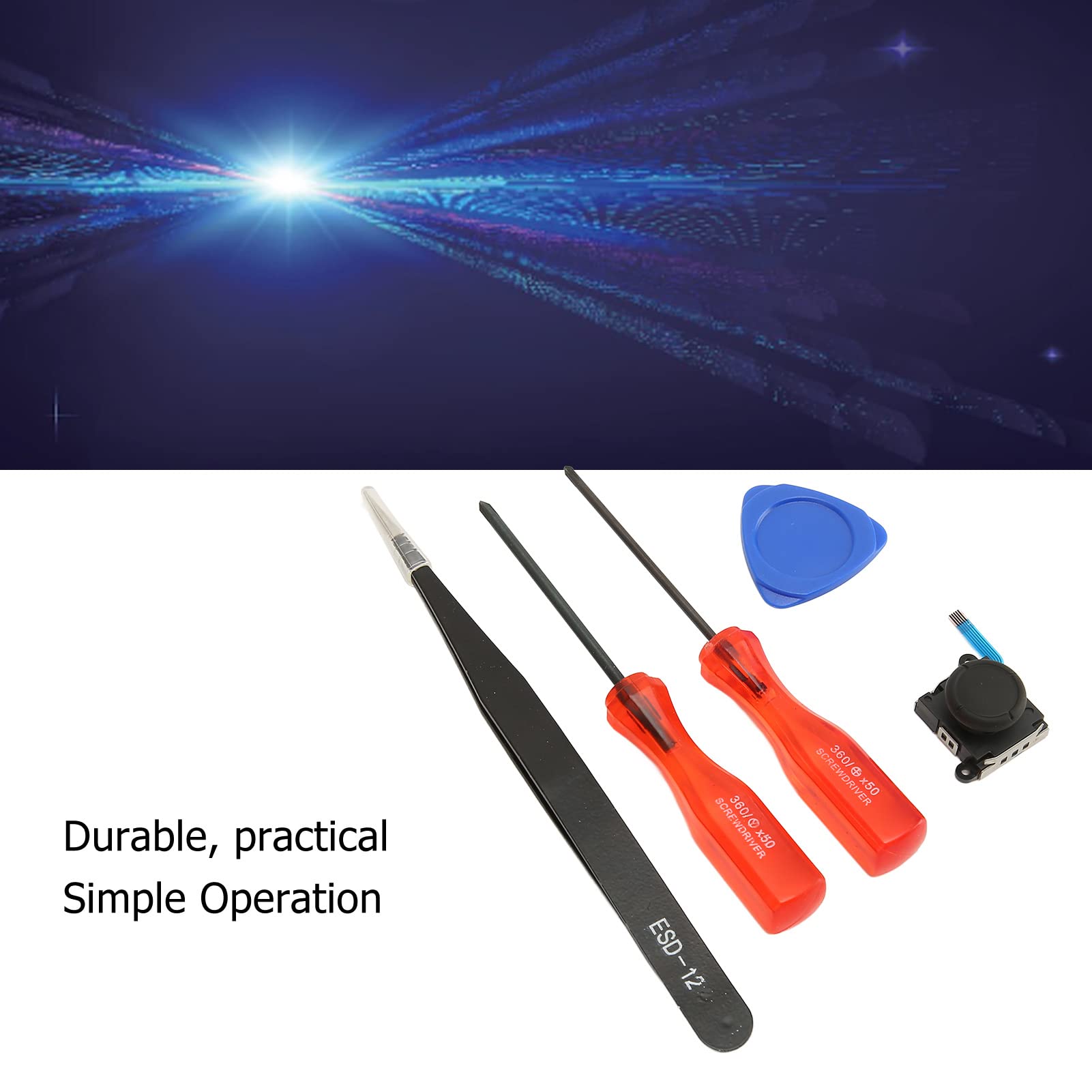 5-in-1 Nintendo Switch Joystick Replacement Tool Kit - Professional Repair Screwdriver Set for Joy-Con Controller - Perfect for DIY Fixes & Gaming Maintenance