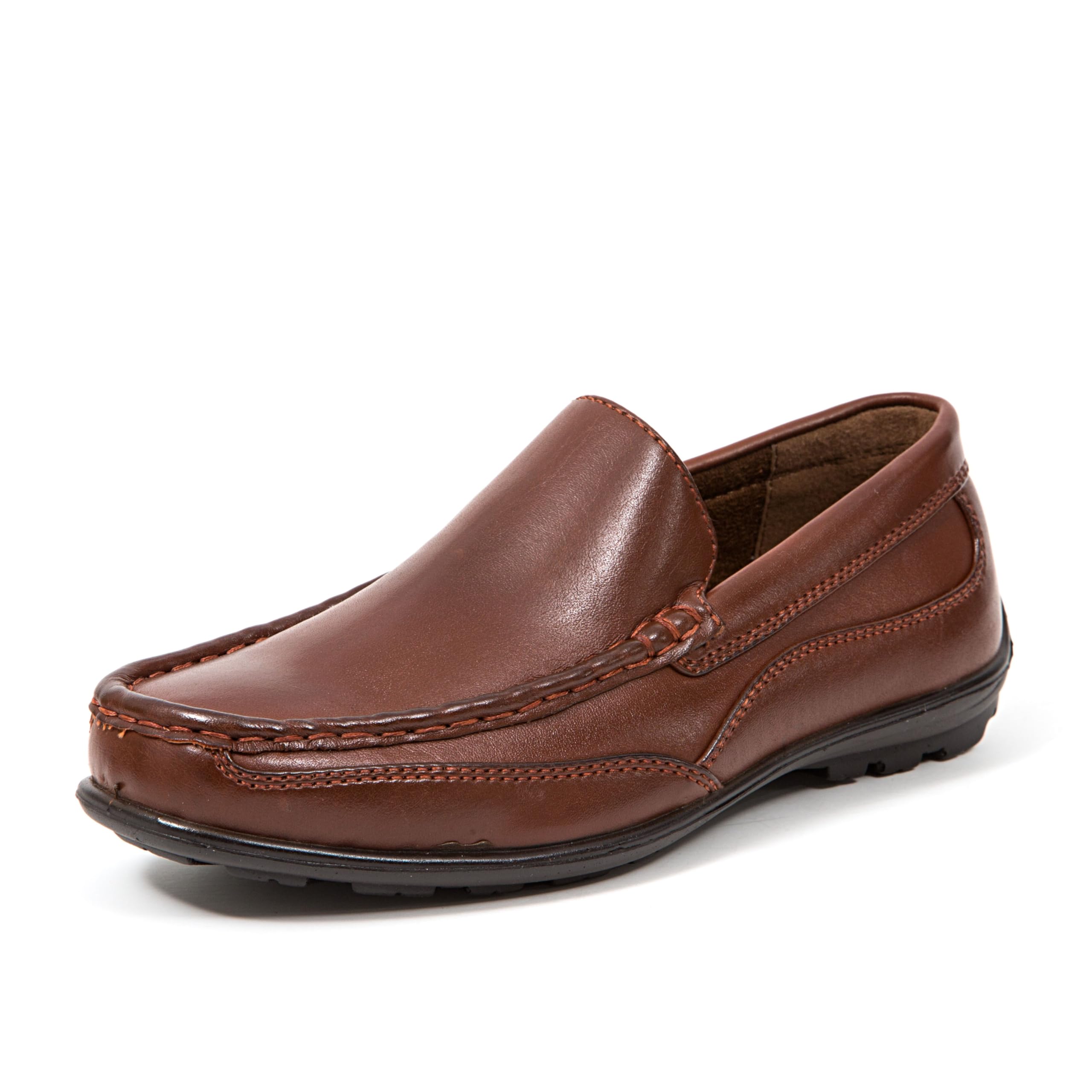 Deer Stags Boys' Booster Driving Moc Slip-On Loafers - Comfortable Dress Shoes for School, Church & Special Occasions