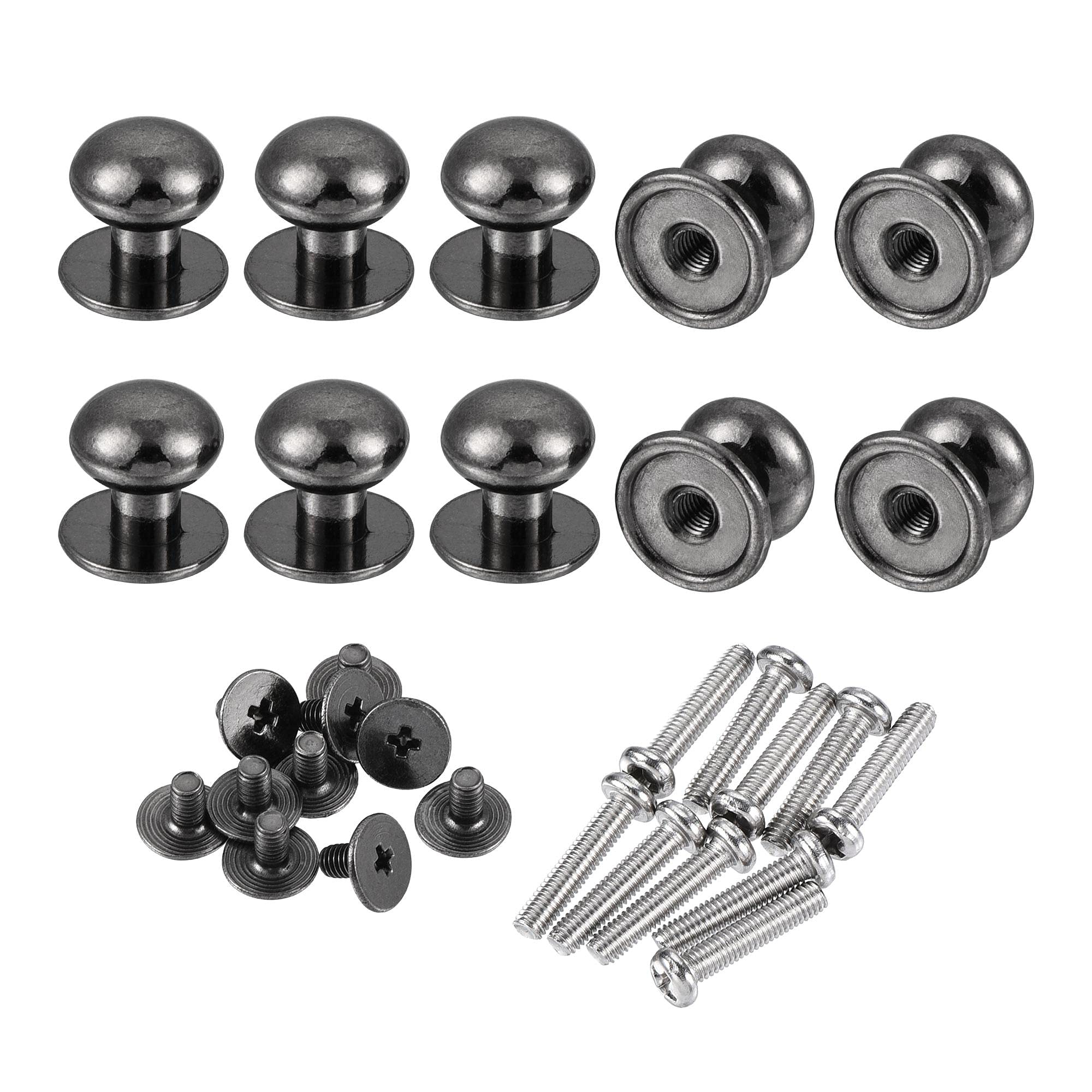 Black Zinc Alloy Round Knobs 10mm - 10pcs for Drawer & Cabinet Pulls - Home & Office Use