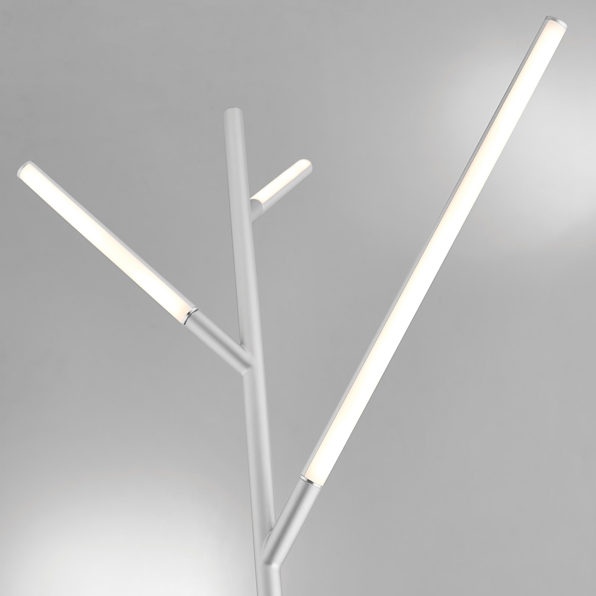 Modern Silver Metal LED Tree Floor Lamp - 74.5