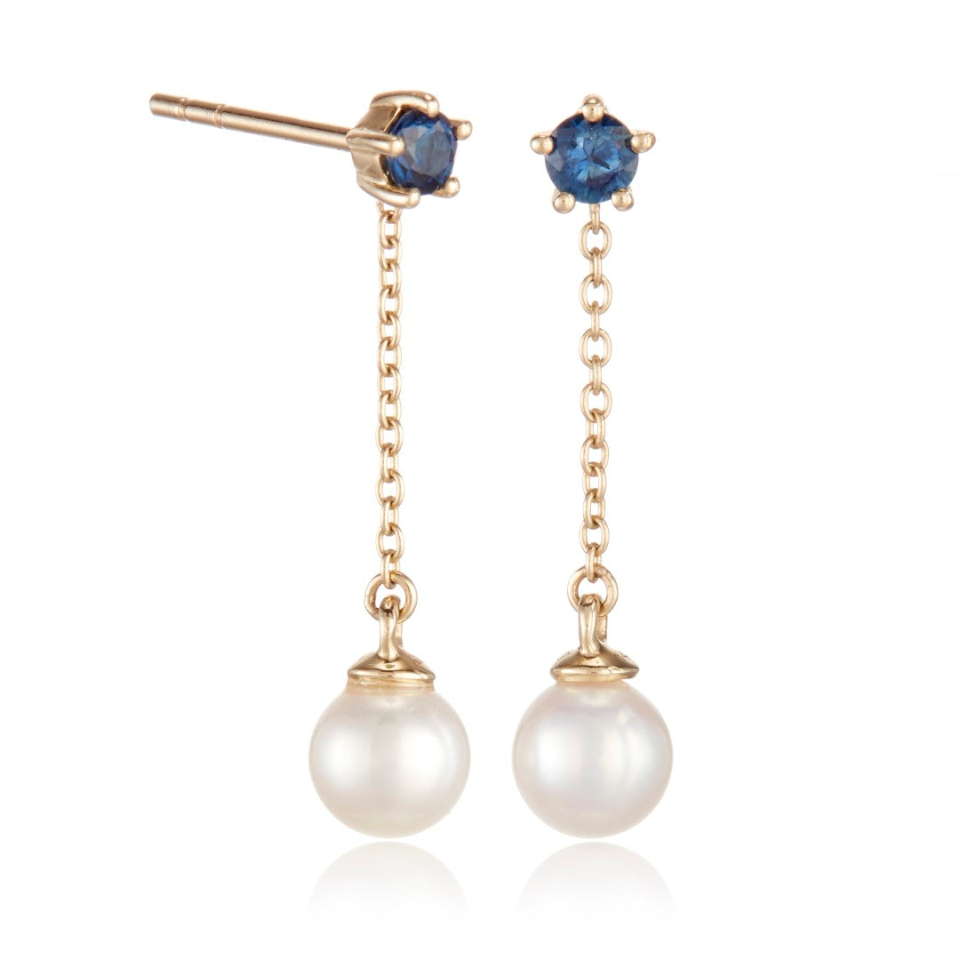 Exquisite Niagara Pearl & Sapphire Earrings for Women – Elegant Jewelry Gift for Weddings, Parties & Special Occasions