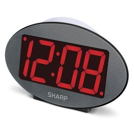 SHARP 3 Inch Large Red LED Digital Alarm Clock with Night Light - Perfect for Bedroom, Office, and Home Decor