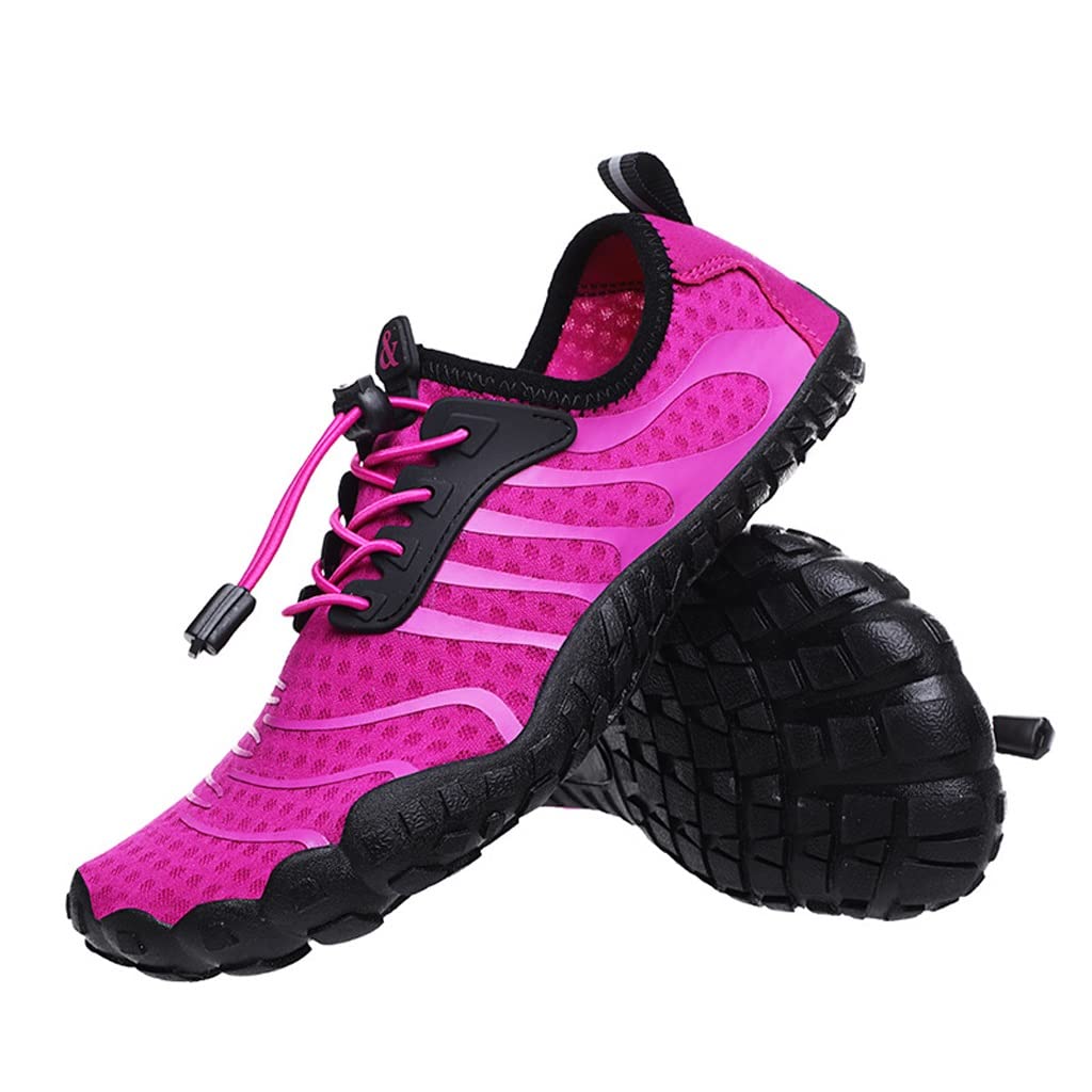 YKBTP Men's & Women's Water Shoes - Barefoot Swim Sneakers for Beach, Pool, Diving & Gym - Lightweight Quick-Dry Aqua Shoes (Red, Size 40) | Perfect for Swimming, Surfing, Kayaking & Water Sports