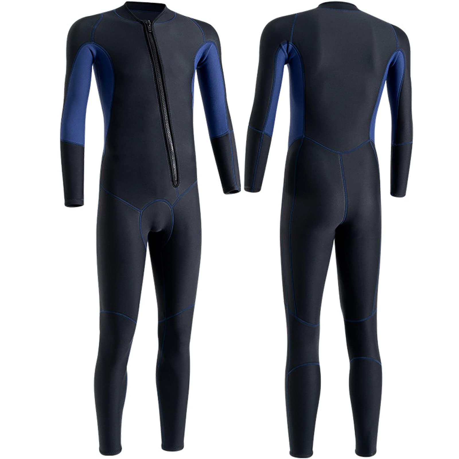 3mm Neoprene Full Body Wetsuit for Men - Long Sleeve Diving Suit with Front Zipper & UV Protection - Ideal for Swimming, Diving, Surfing, Kayaking & Snorkeling - Perfect for Water Sports & Beach Activities (YY02)