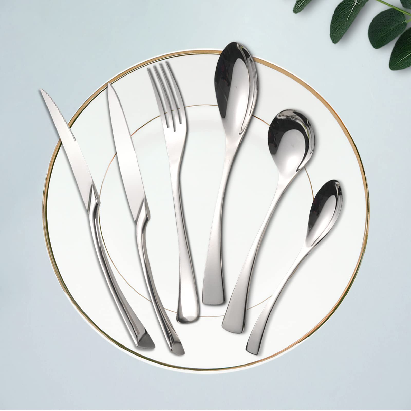72-Piece Stainless Steel Flatware Set - 18/10 Dishwasher Safe Silverware for 12 People - Ergonomic Design Cutlery Set for Dining, Parties, and Everyday Use (72pcs)