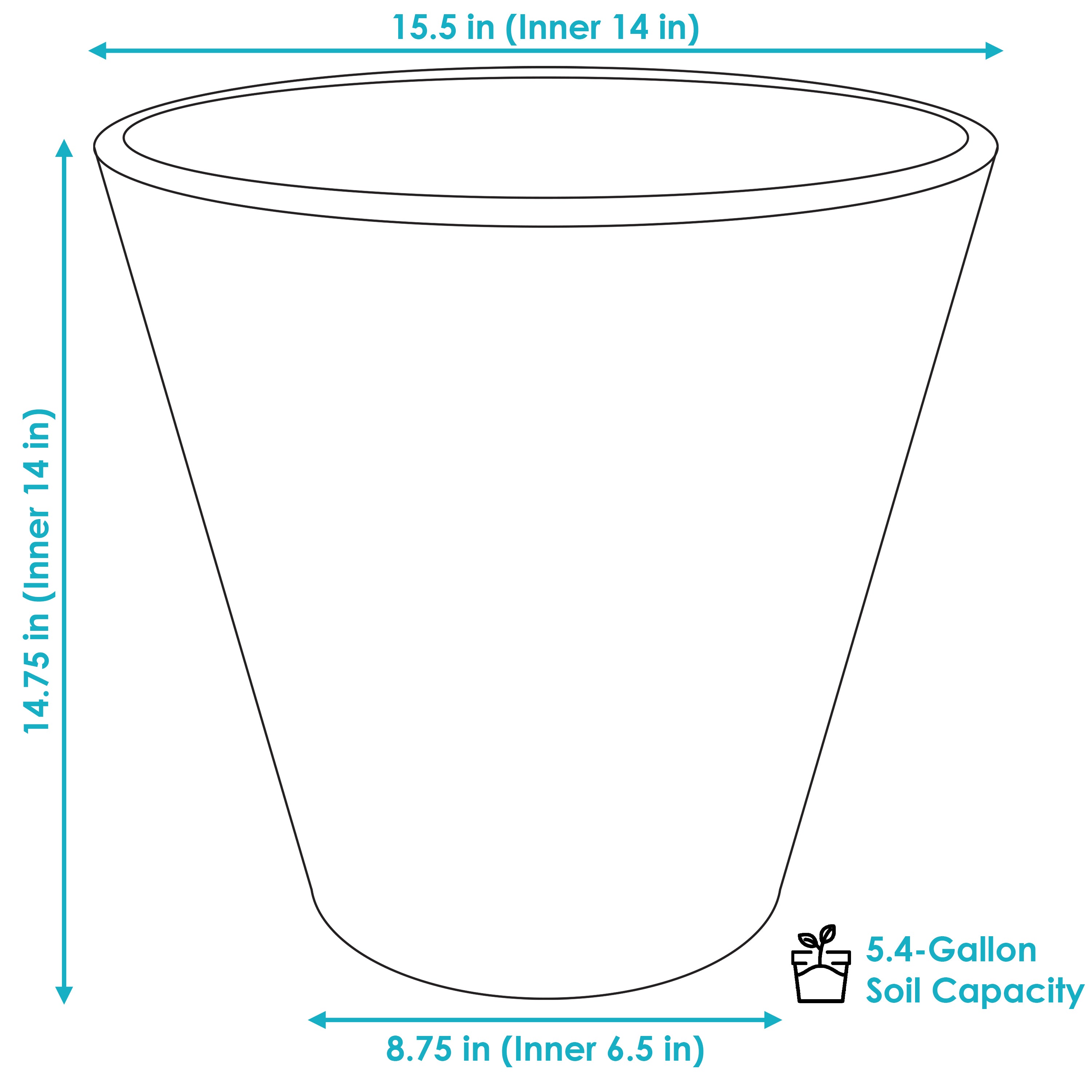 Sunnydaze Walter Outdoor Planter - Antique White 15.5 Inch - Decorative Garden Flower Pot for Patio, Porch & Backyard Decor