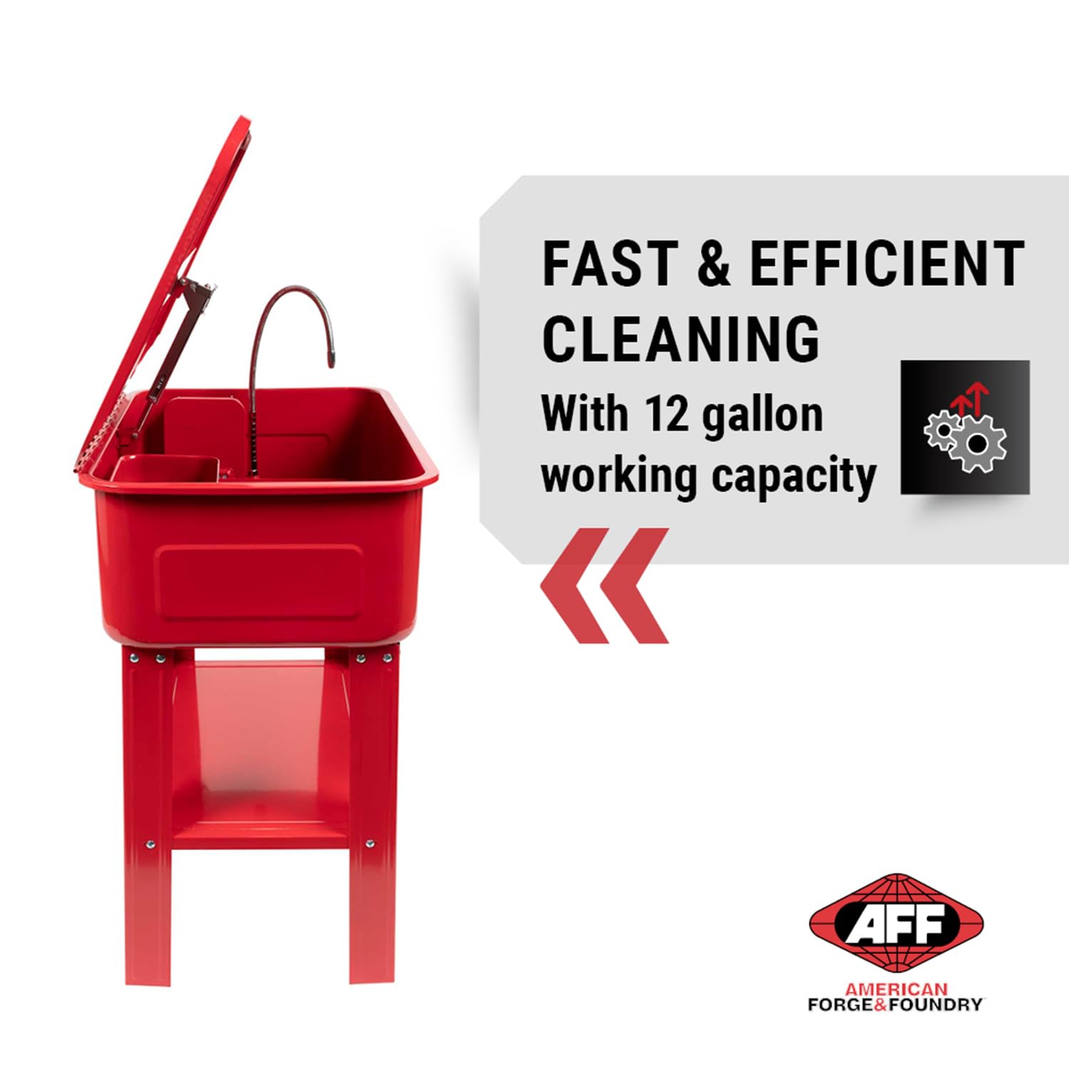AFF Parts Washer - Heavy Duty Tool & Automotive Parts Cleaner with Accessories - Multiple Capacity Options for DIY, Garage & Workshop Use