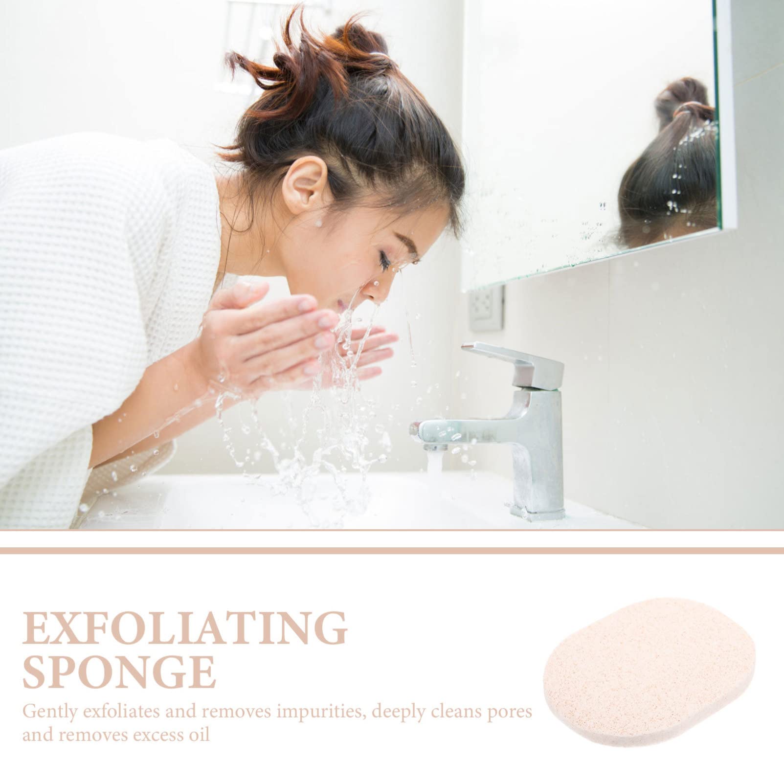 Beavorty 10Pcs Travel Face Wash Sponge - Hydrocolloid Exfoliating Patches, Makeup Remover & Cleansing PVA Sponges for Gentle Skin Care | Perfect for Travel, Daily Cleansing & Makeup Removal