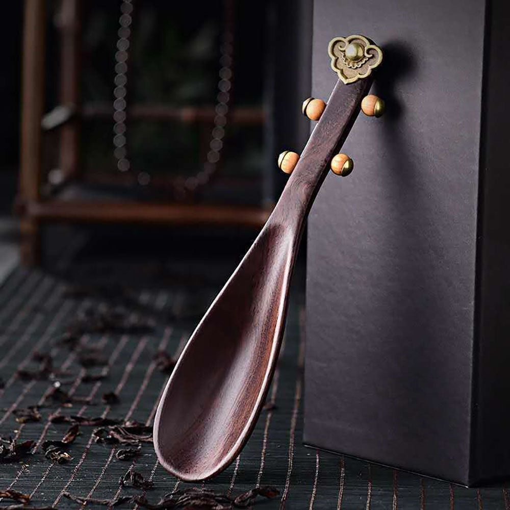 Premium Ebony Wood Pipa Cha He Tea Holder - Traditional Chinese Tea Tray for Gongfu Tea Ceremony & Home Decor