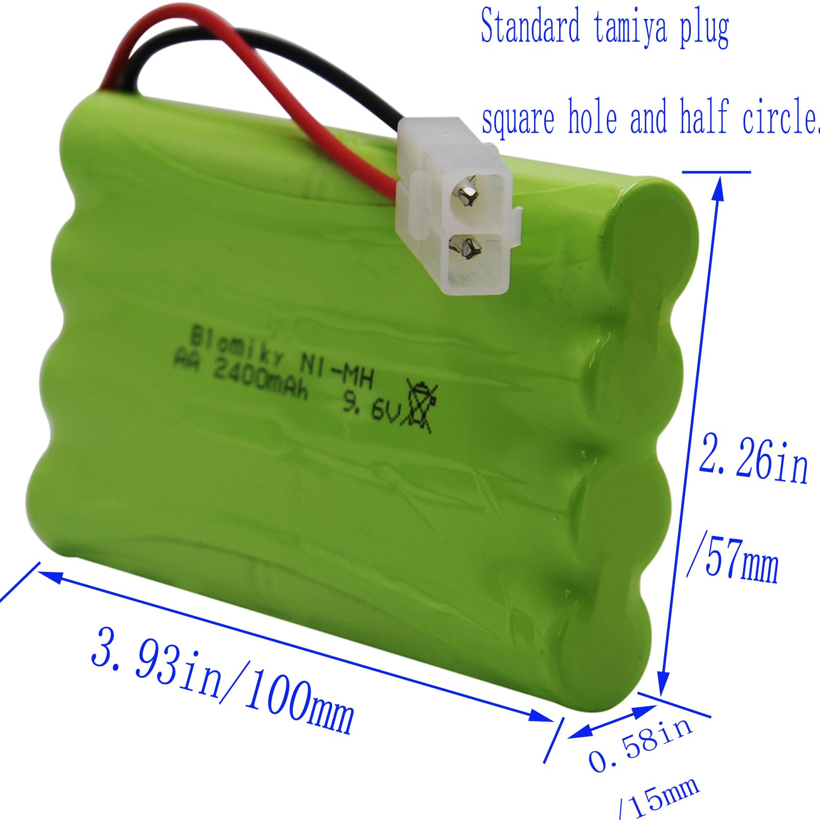 Blomiky 1 Pack 9.6V 2000mAh NiMH Rechargeable 8-Cell AA Battery Pack with Tamiya Connector for RC Cars, Trucks, Tanks & Vehicles - Perfect for Remote Control Hobbyists and DIY Enthusiasts