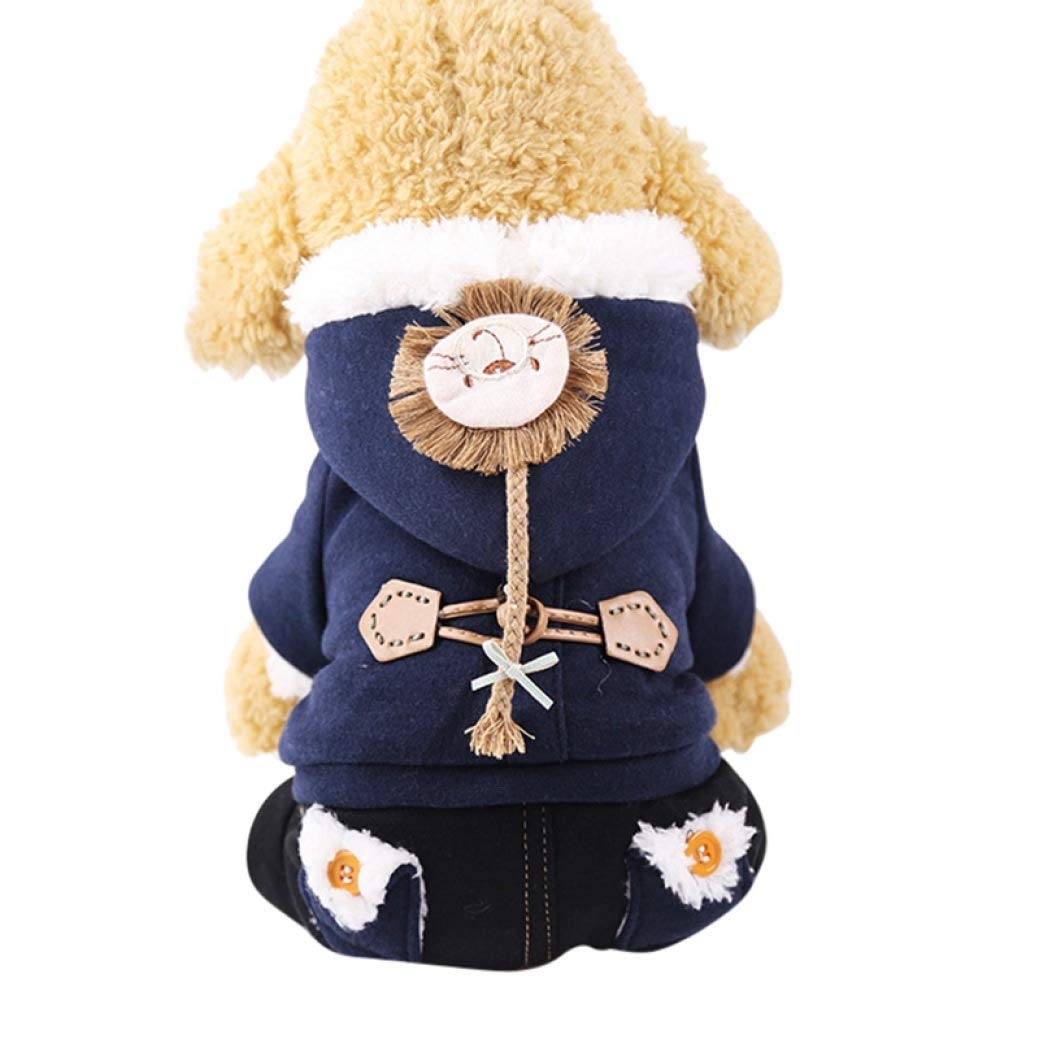 Warm Winter Dog Coat for Small Dogs - Thickened Hooded Jacket with 4 Legs | Cold Weather Pet Clothing for Autumn & Winter | Perfect for Outdoor Walks & Indoor Comfort