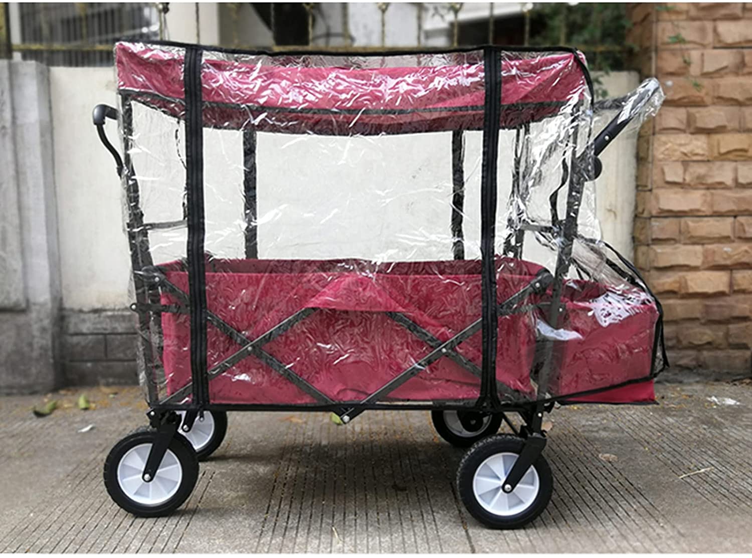 **Waterproof Snow Wind Rain Cover for Hand Push Portable Camping Trolley - Collapsible Outdoor Folding Wagon Accessory - Lightweight & Foldable for Hiking, Beach, Picnic & Outdoor Adventures**