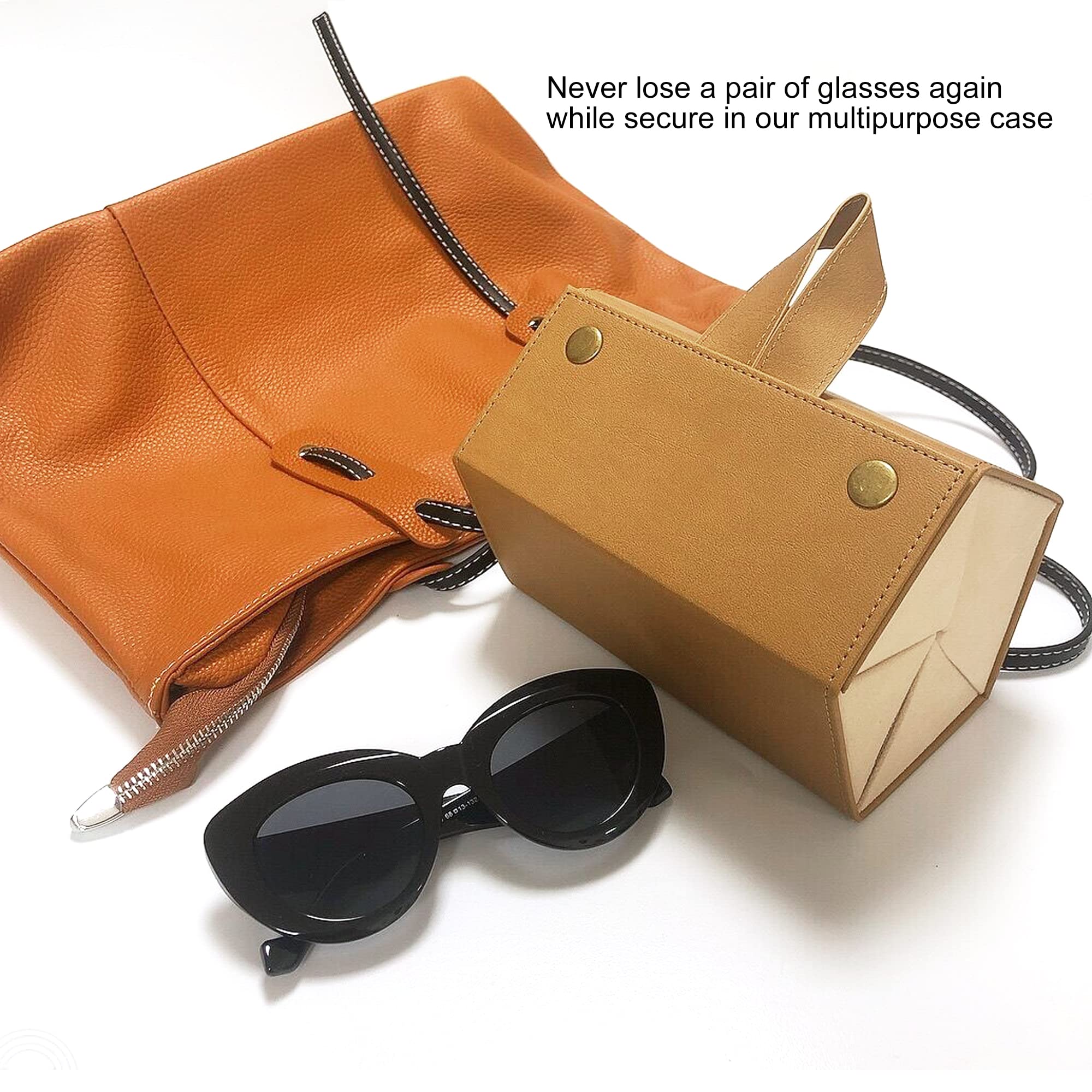 Longjet 5-Slot Sunglasses Organizer - Travel Glasses Case for Multiple Pairs, Eyeglasses Storage Box & Hanging Eyewear Holder - Perfect for Travel, Home, Office & Car Organization