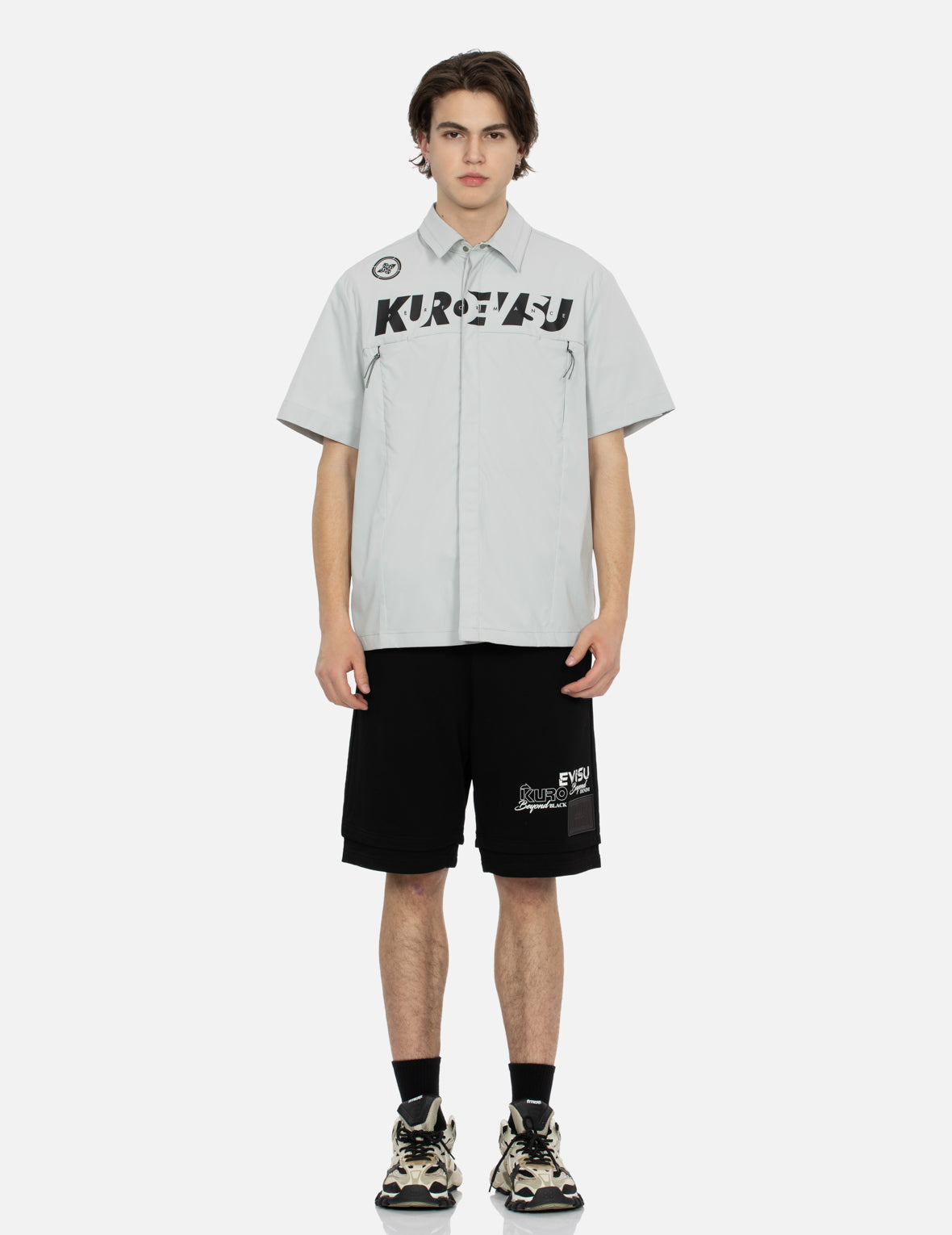 Logo & Kamon Print Regular Fit Short Sleeve Shirt for Men | Casual Summer Wear | Office & Outdoor Activities