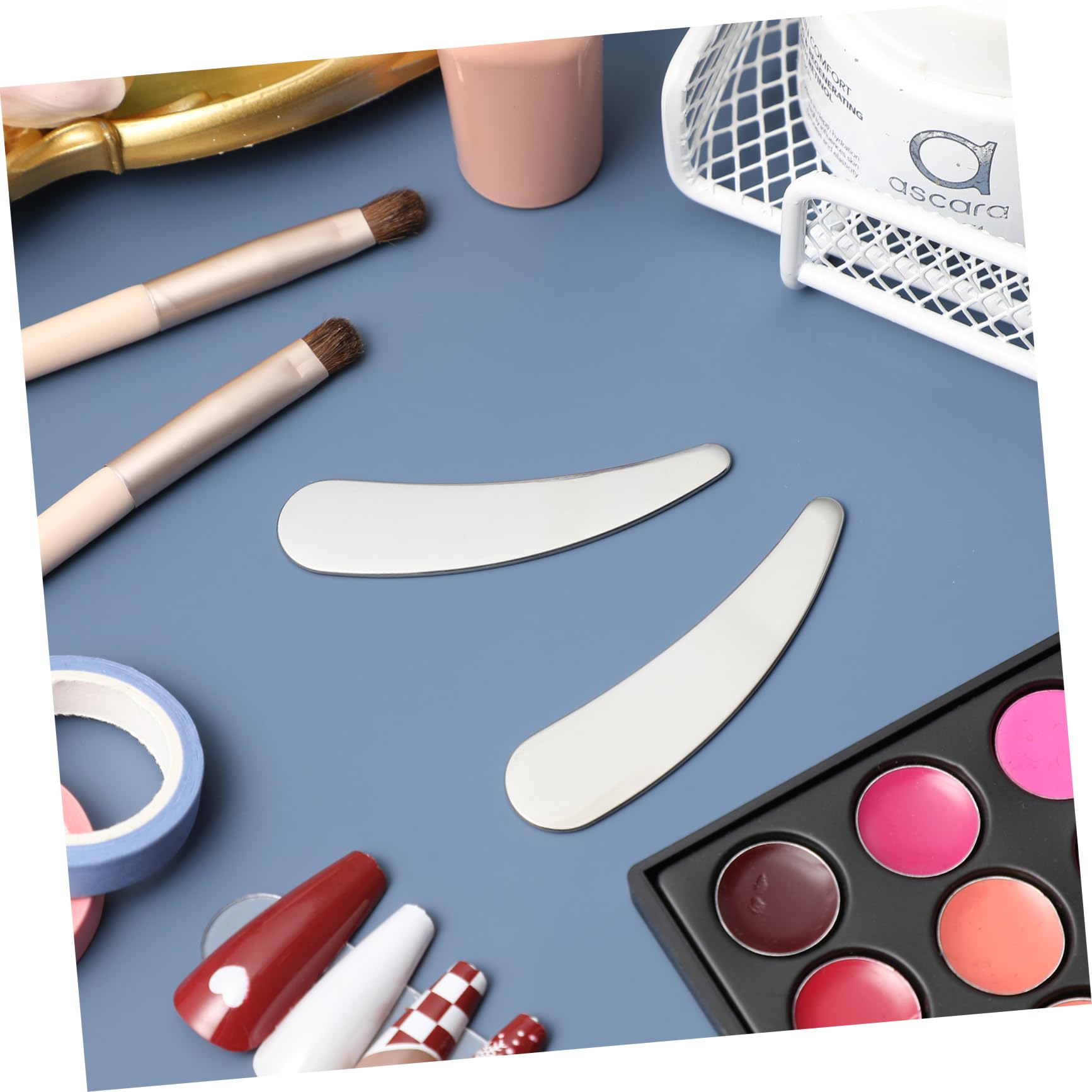 NOLITOY Stainless Steel Skincare Spatula Set - 3-Piece Mini Beauty Tool for Face Cream, Cosmetic Scoop & Makeup Application | Perfect for Jars, Bottles & Travel Kit