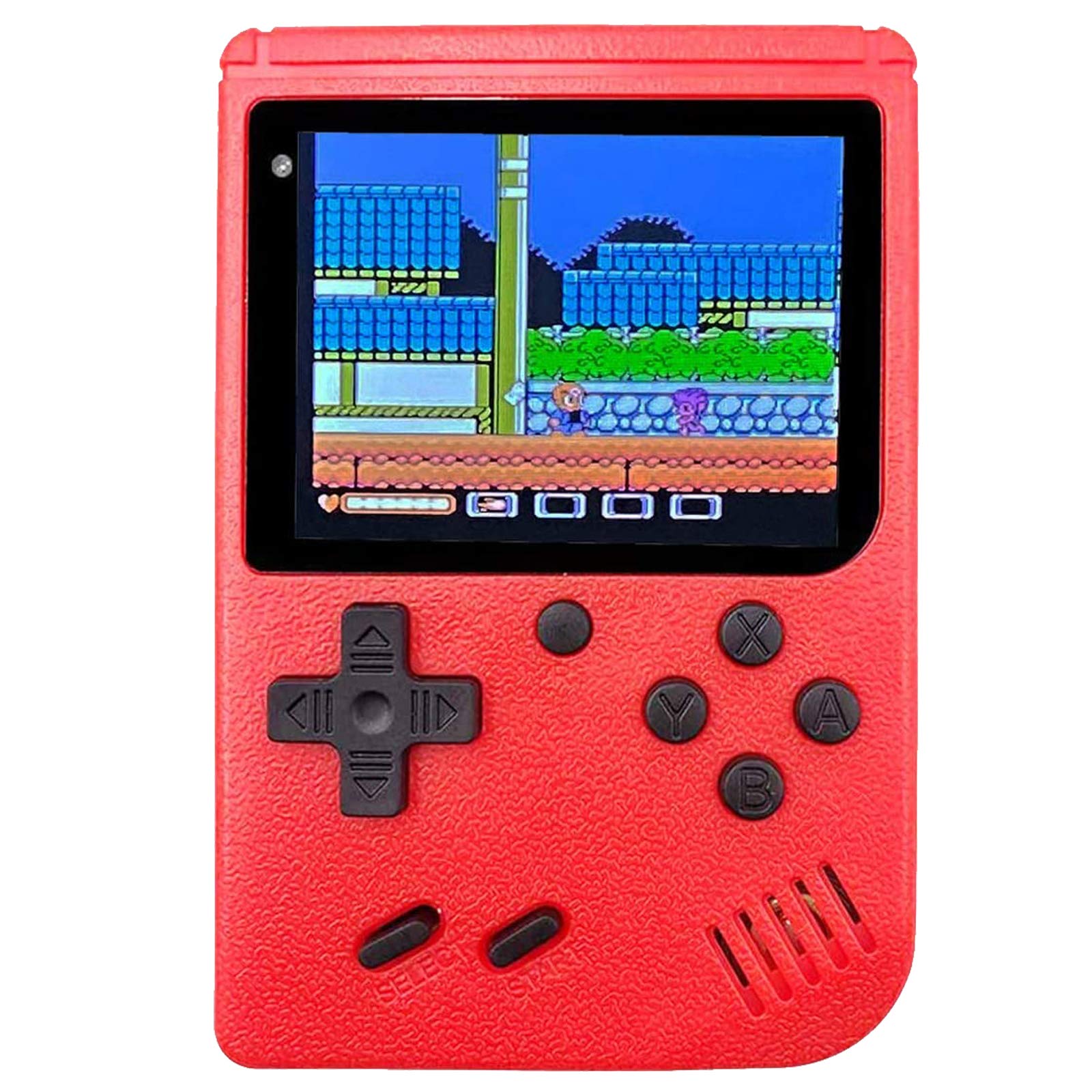 Mini Retro Handheld FC Game Console - Built-in 400 Classic Games, Portable 3-Inch LCD Screen, 1000mAh Rechargeable Battery, TV Output (FIO-Red) - Perfect for Travel, Gifts & Nostalgic Gaming