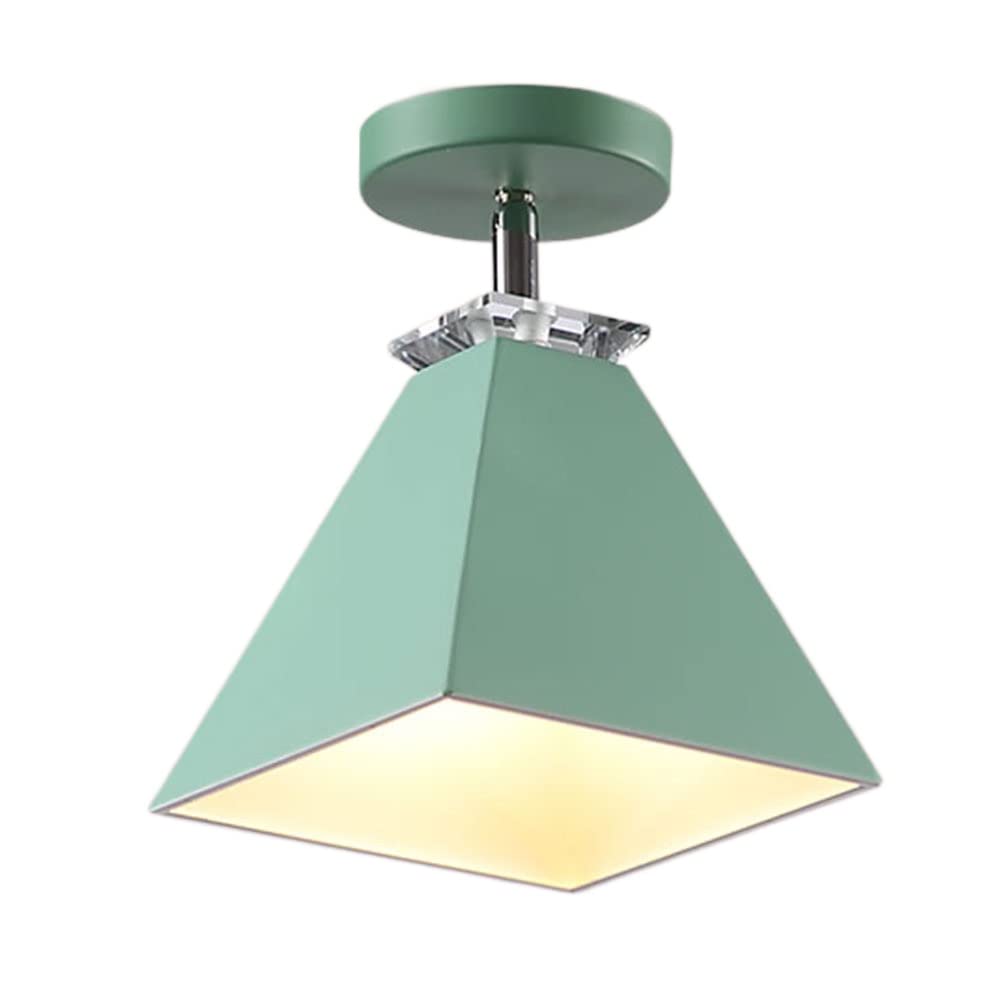 Macaron Ceiling Light - Industrial Chandelier with Metal Shade, Semi Flush Mount Lighting Fixture, Nordic Style for Hallway, Corridor & Aisle - Perfect for Dining Room, Bedroom & Living Room Decor