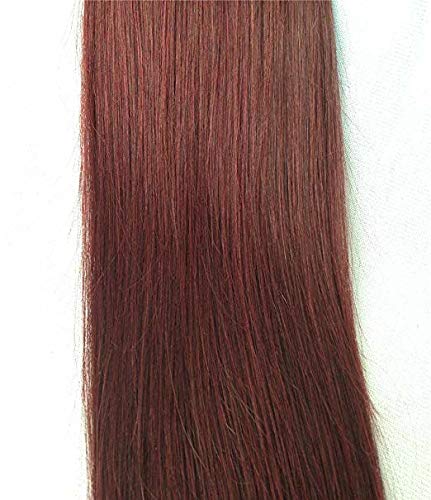 RemeeHi Brazilian I Tip Human Hair Extensions 20 Inch - 100g Wavy Stick Tip Real Human Hair (Red Wine Color 99j#) for Styling, Volume & Length - Perfect for Parties, Weddings & Daily Wear