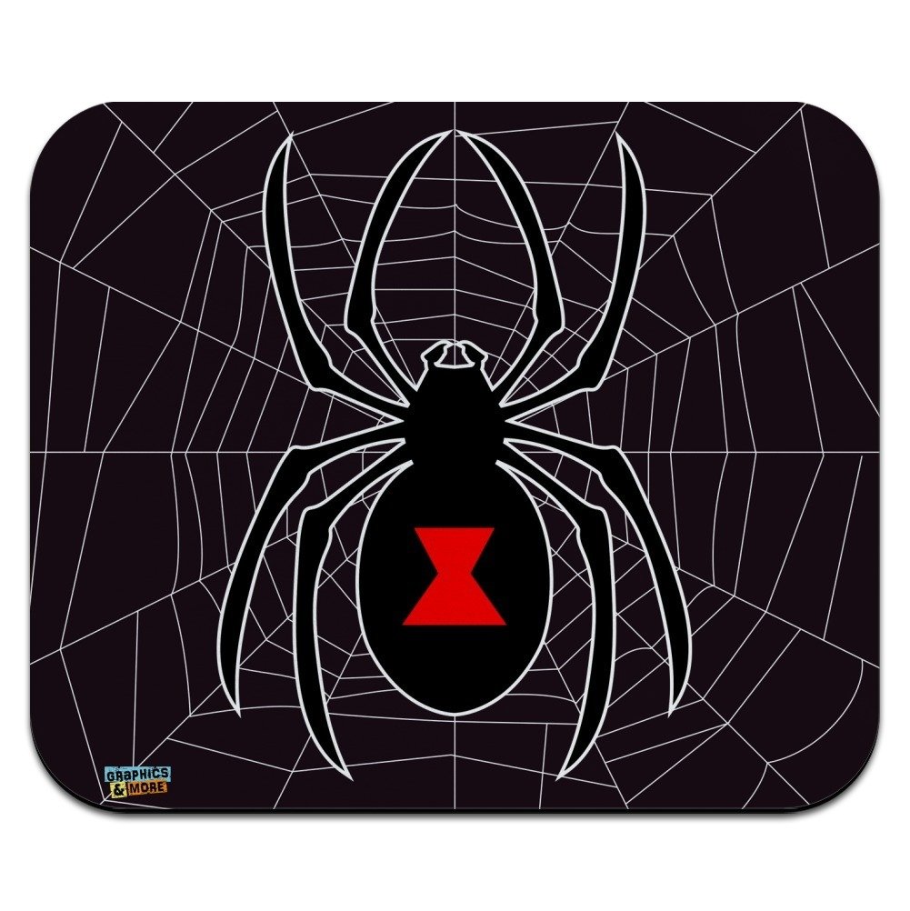 Black Spider Web Low Profile Thin Mouse Pad - Non-Slip Gaming & Office Desk Mat for PC, Laptop, Computer Workstations - Perfect for Gamers, Programmers & Home Office Use