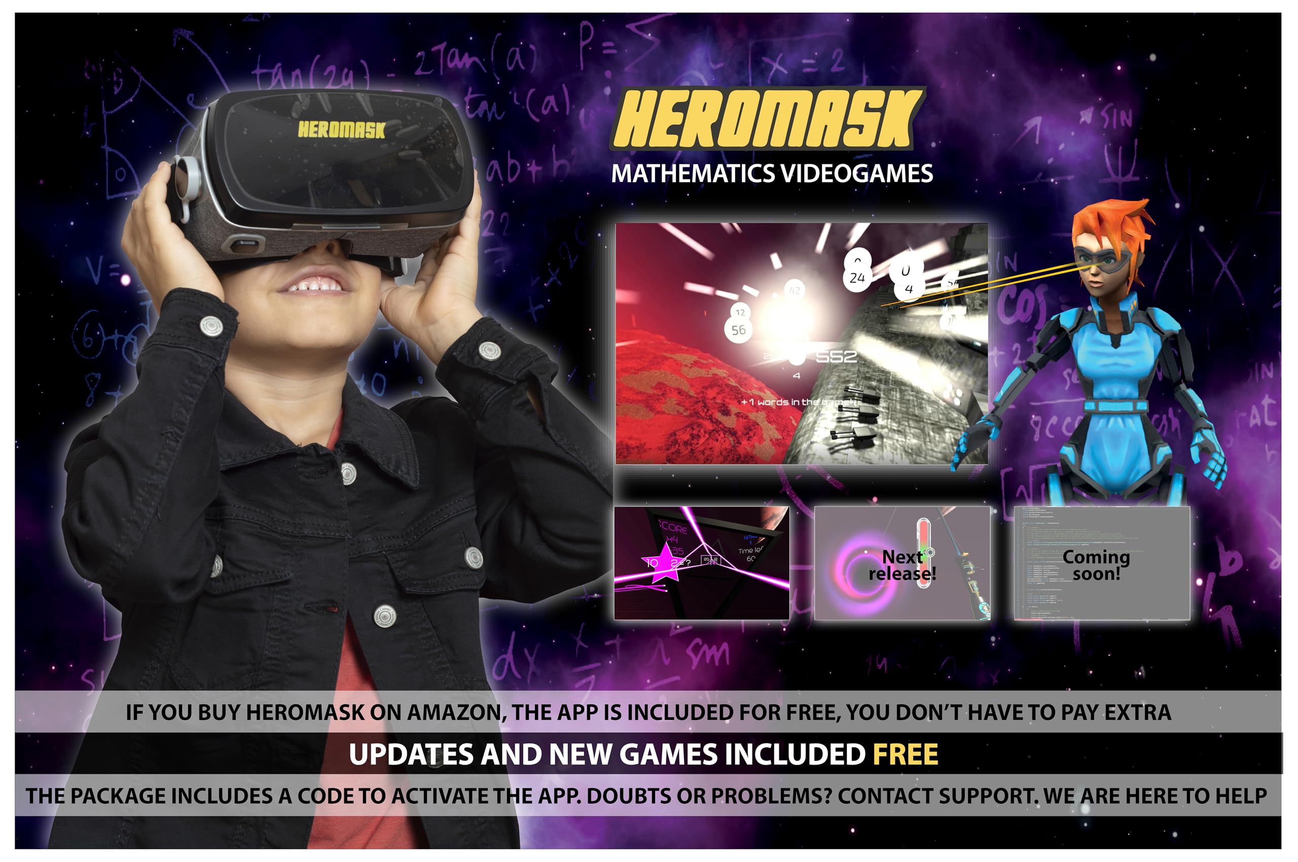 VR Math Games Headset for Kids 5-8 | Educational Virtual Reality Learning Toy for Classroom & Home