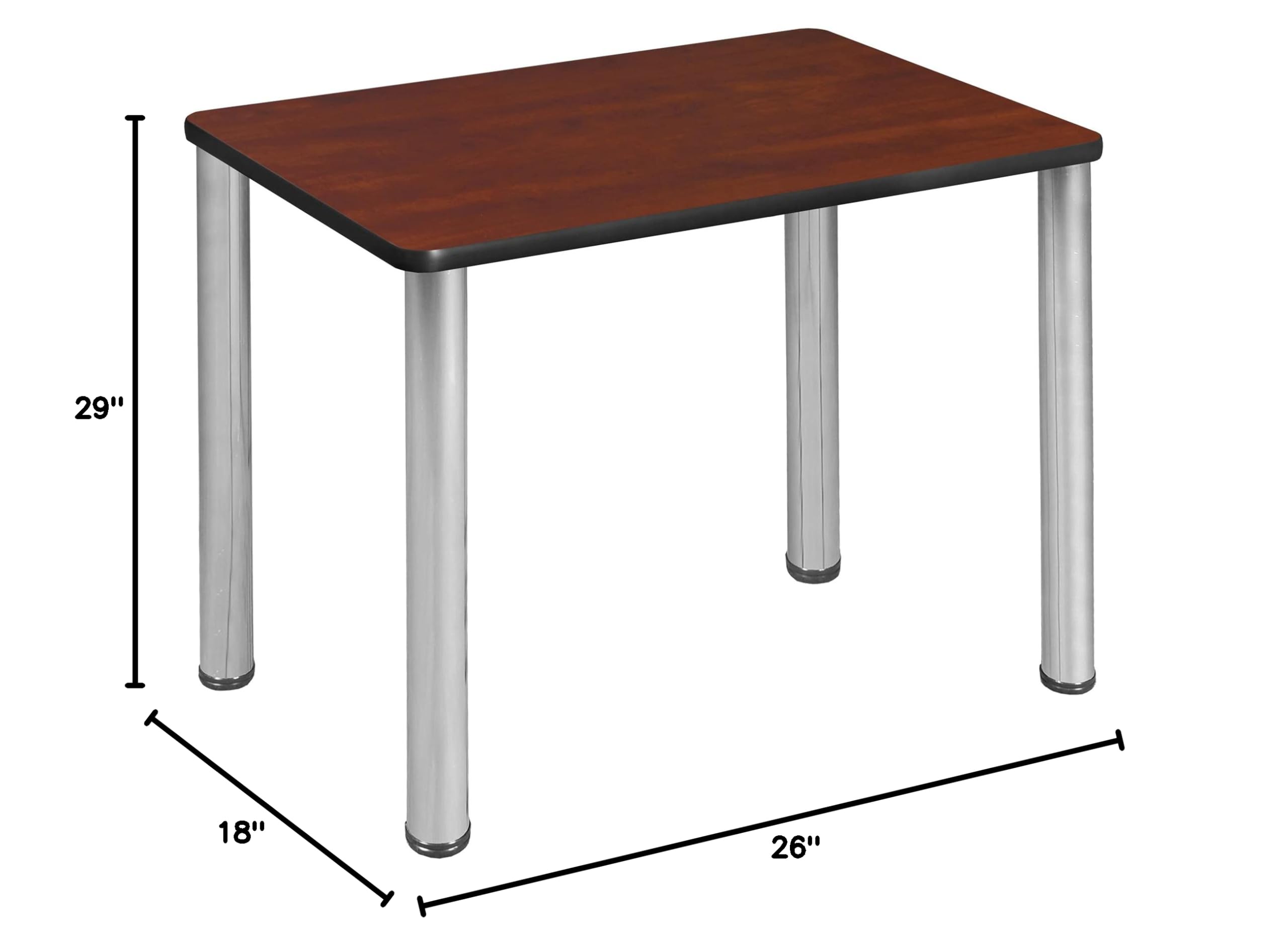 Regency Rectangular School Desk 18x26 Inches - Cherry Finish with Chrome Legs - Perfect for Classrooms, Home Study & Office Workspaces