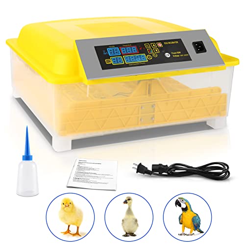 Automatic Digital Egg Incubator for 48 Eggs - Poultry Hatching Machine with Auto Turning, Temperature & Humidity Control - Ideal for Chicken, Duck, Goose & Quail Eggs - Perfect for Home Farms, Hatcheries & Poultry Breeding