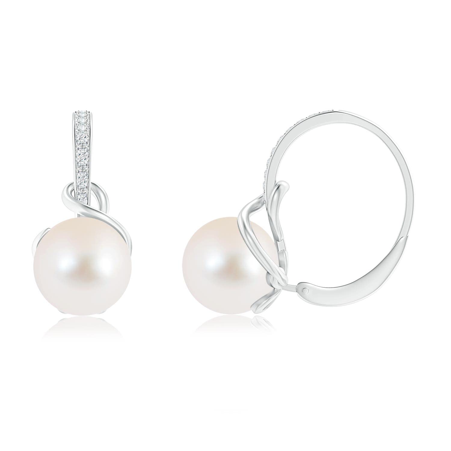 ANGARA 14K Solid Gold Freshwater Cultured Pearl Earrings for Women | June Birthstone Jewelry Gift | Elegant Fashion Accessories for Birthday, Wedding & Anniversary | Perfect for Office Wear, Date Night & Special Occasions