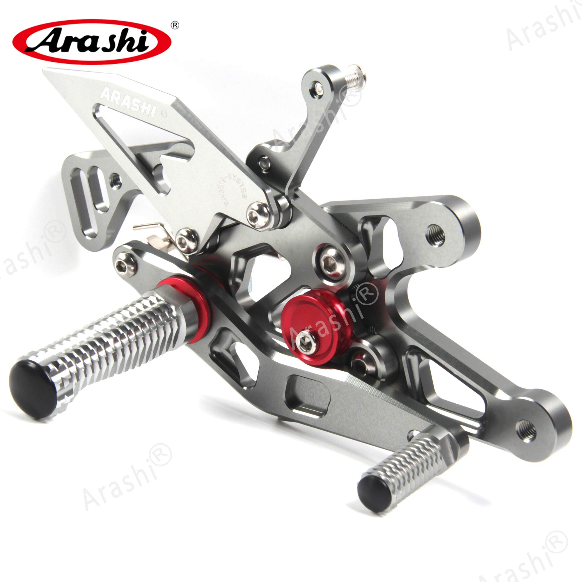 Arashi V2.0 Adjustable Rear Sets Footpegs for BMW S1000RR HP4 (2015-2019) - Motorcycle Racing Footrests, CNC Aluminum Foot Pegs - Perfect for Track Days & Performance Riding - Gray Finish