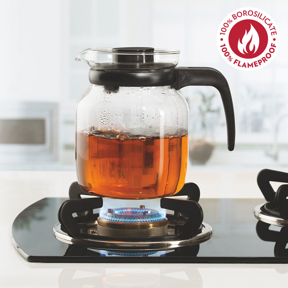 Premium Borosilicate Glass Carafe with Built-in Strainer - Ideal for Iced Tea, Cold Brew Coffee & Infused Water Pitcher